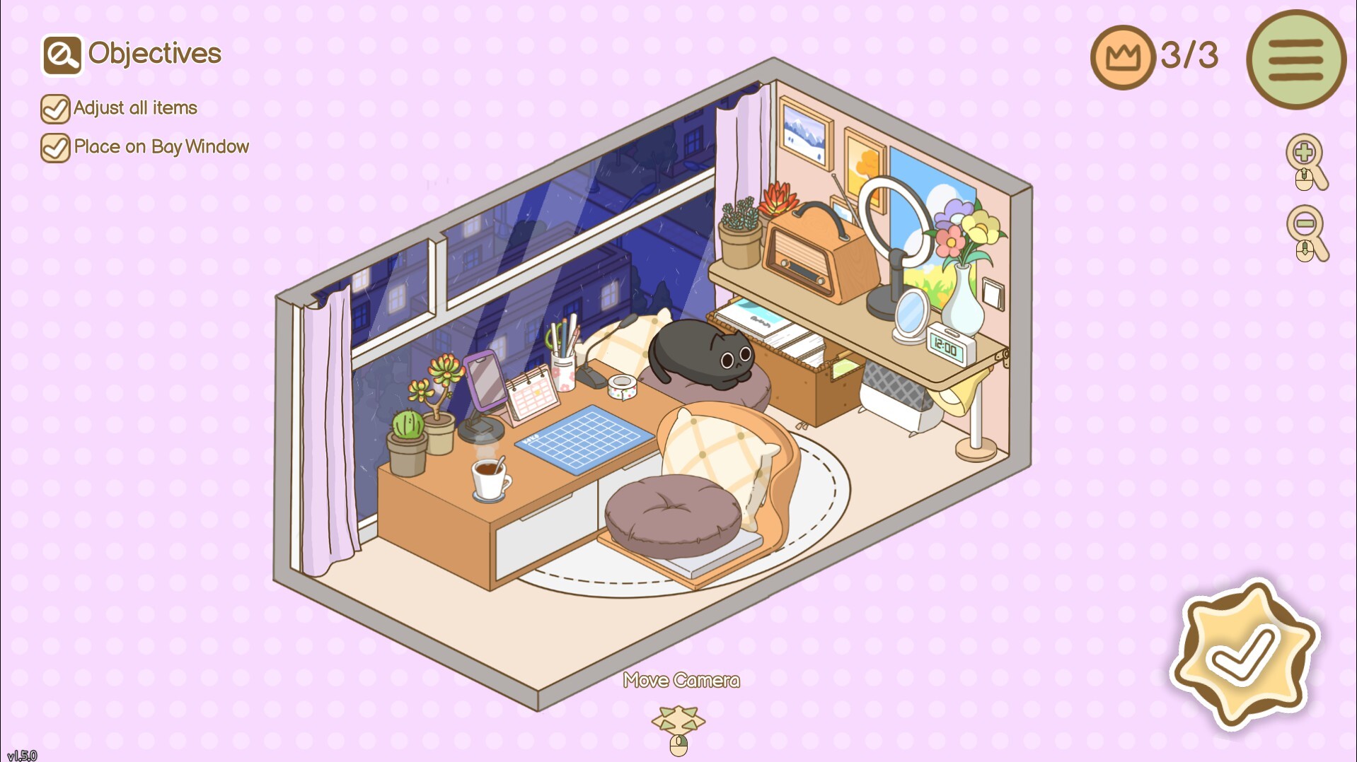 An organised studio flat.