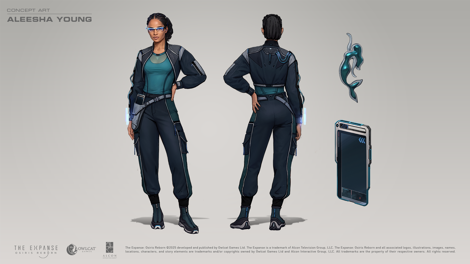 Concept art of Aleesha, a companion in The Expanse: Osiris Reborn.