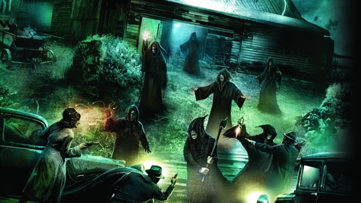 Cultists battling investigators in Trail of Cthulhu.