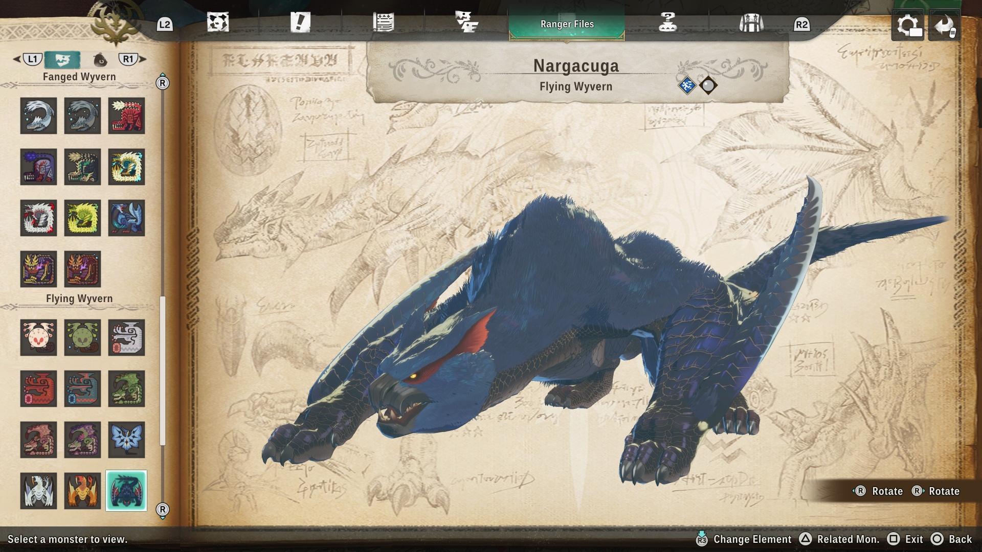 Nargacuga, a flying wyvern