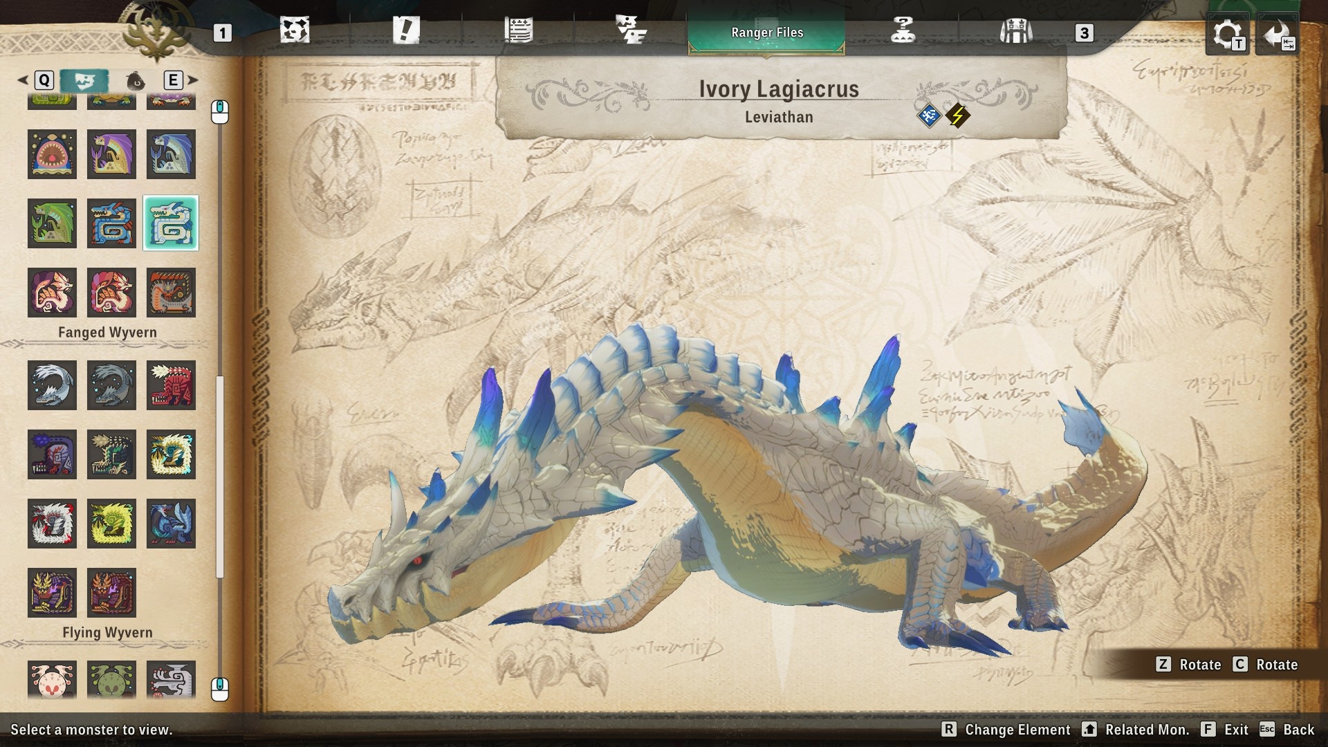 Ivory Lagiacrus, a white and blue Leviathan monster mutation from Monster Hunter Stories 3.