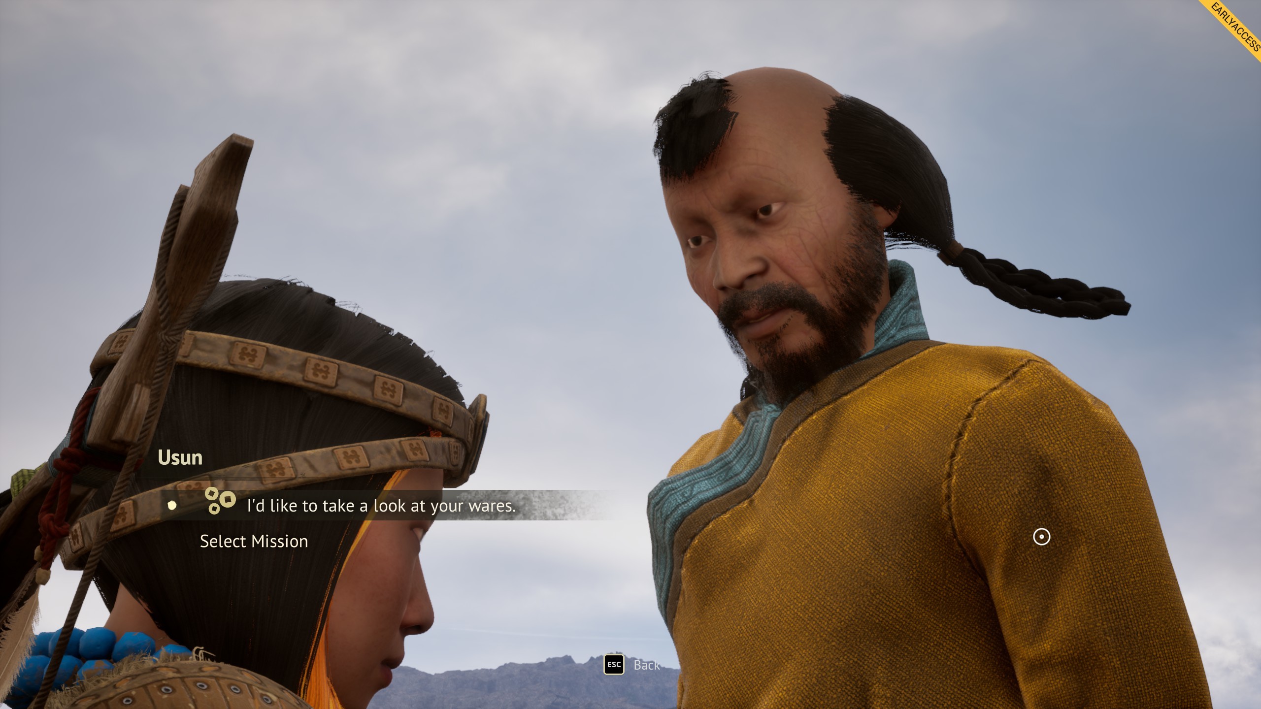 The Legend of Khiimori - A merchant looks down at Naraa awkwardly