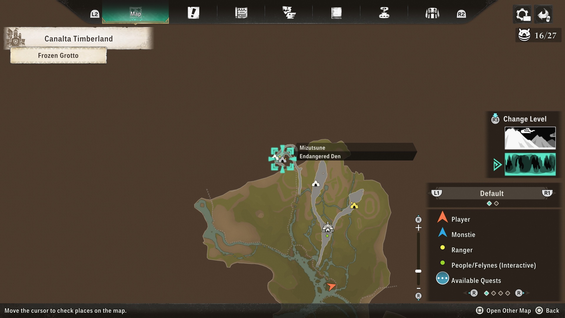 A map of the endangered species Mizutsune's location