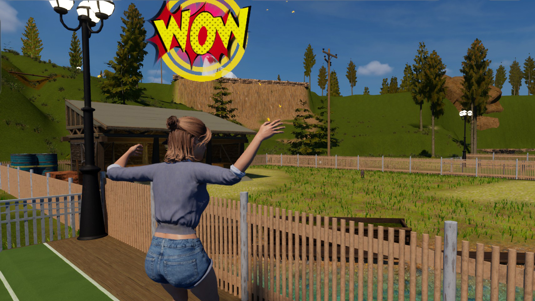 Animals and guests at a zoo