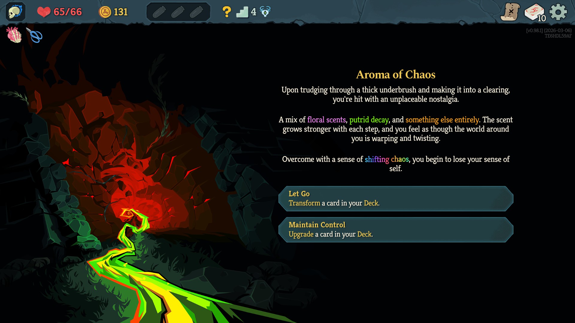 Resolving an event in Slay the Spire 2.