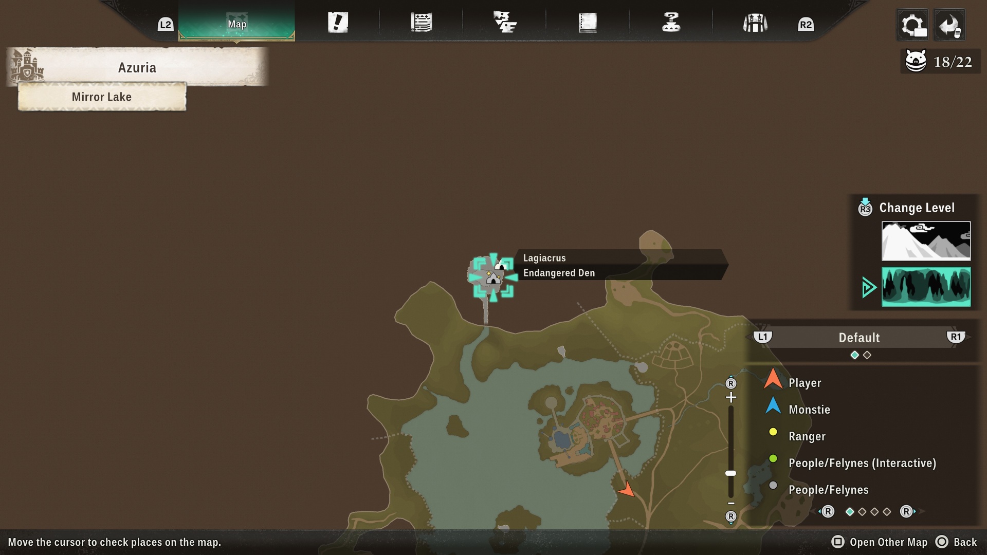 A map of the endangered species Lagiacrus' location