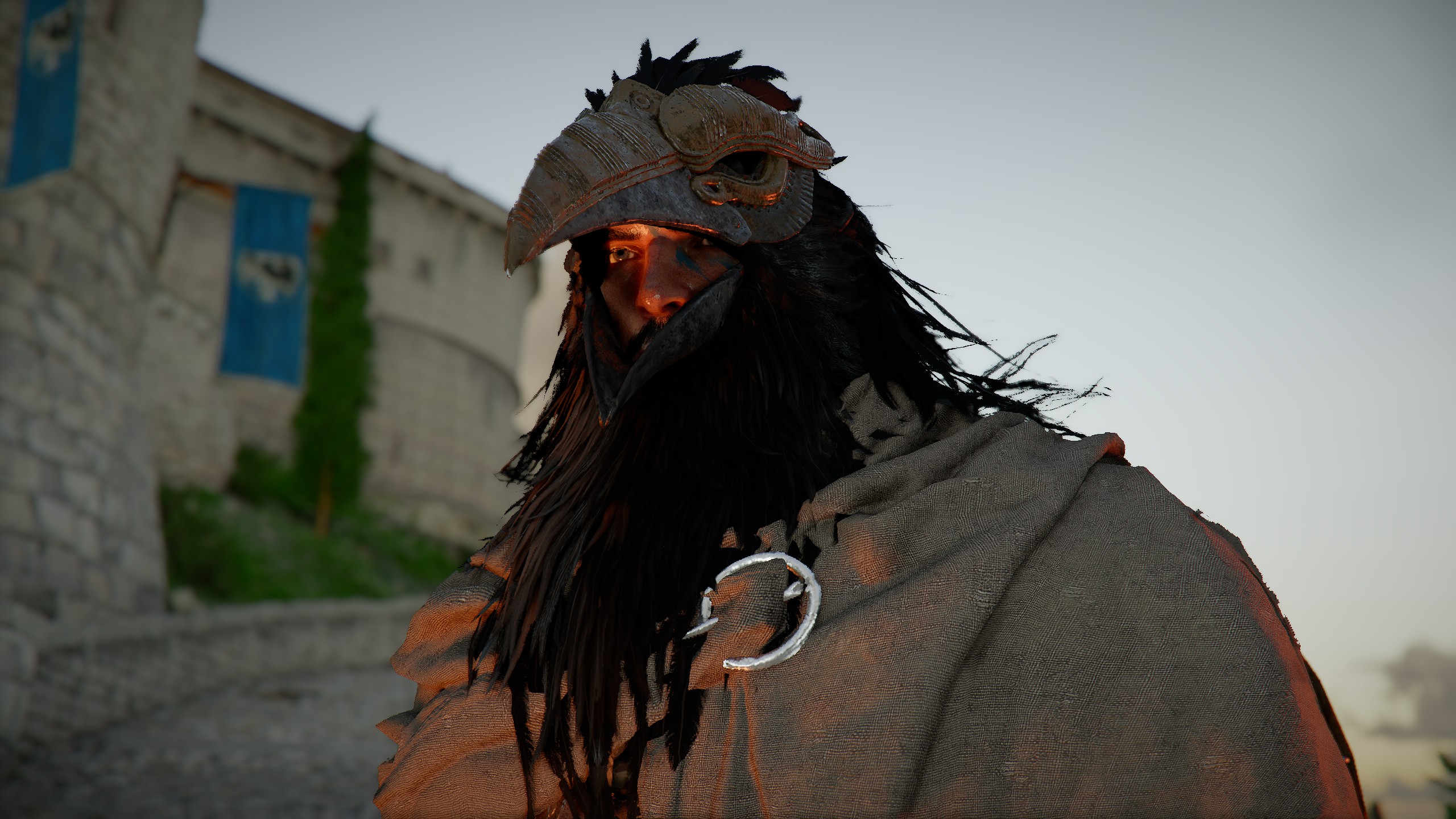 Kliff in a crow mask.