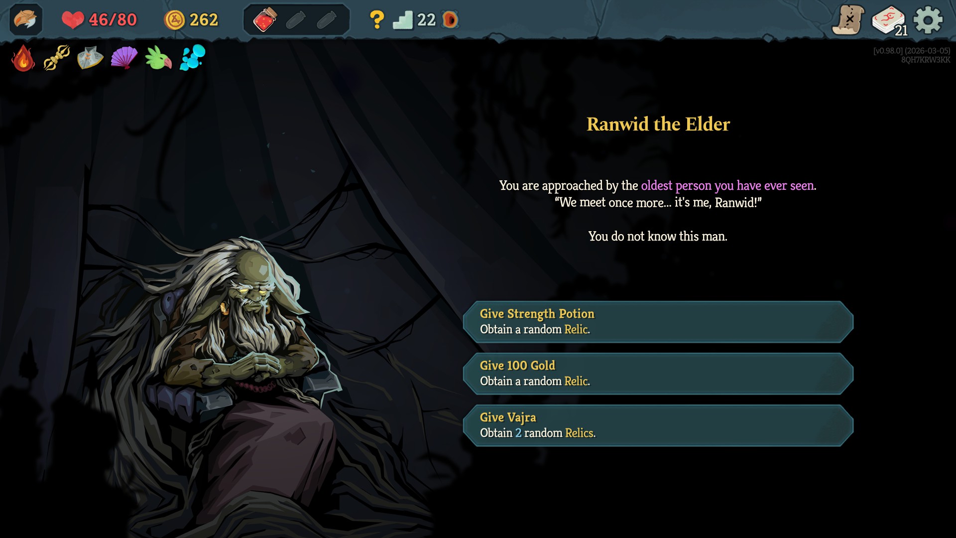 An event screen in Slay the Spire 2.