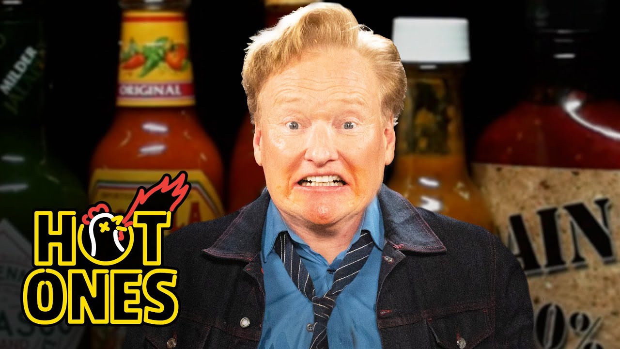 Conan O'Brien Needs a Doctor While Eating Spicy Wings | Hot Ones - YouTube