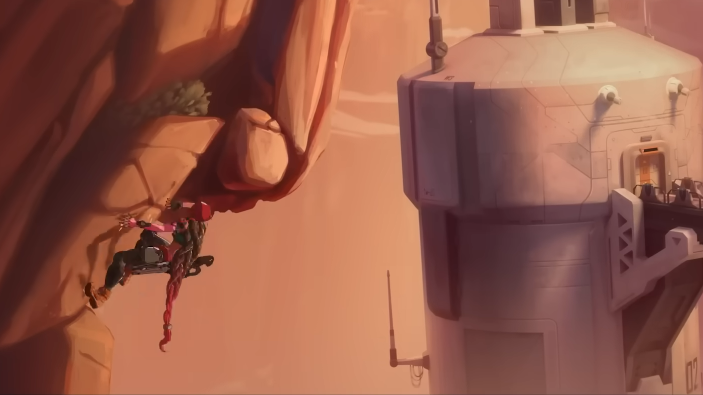 Sierra scaling a rockface