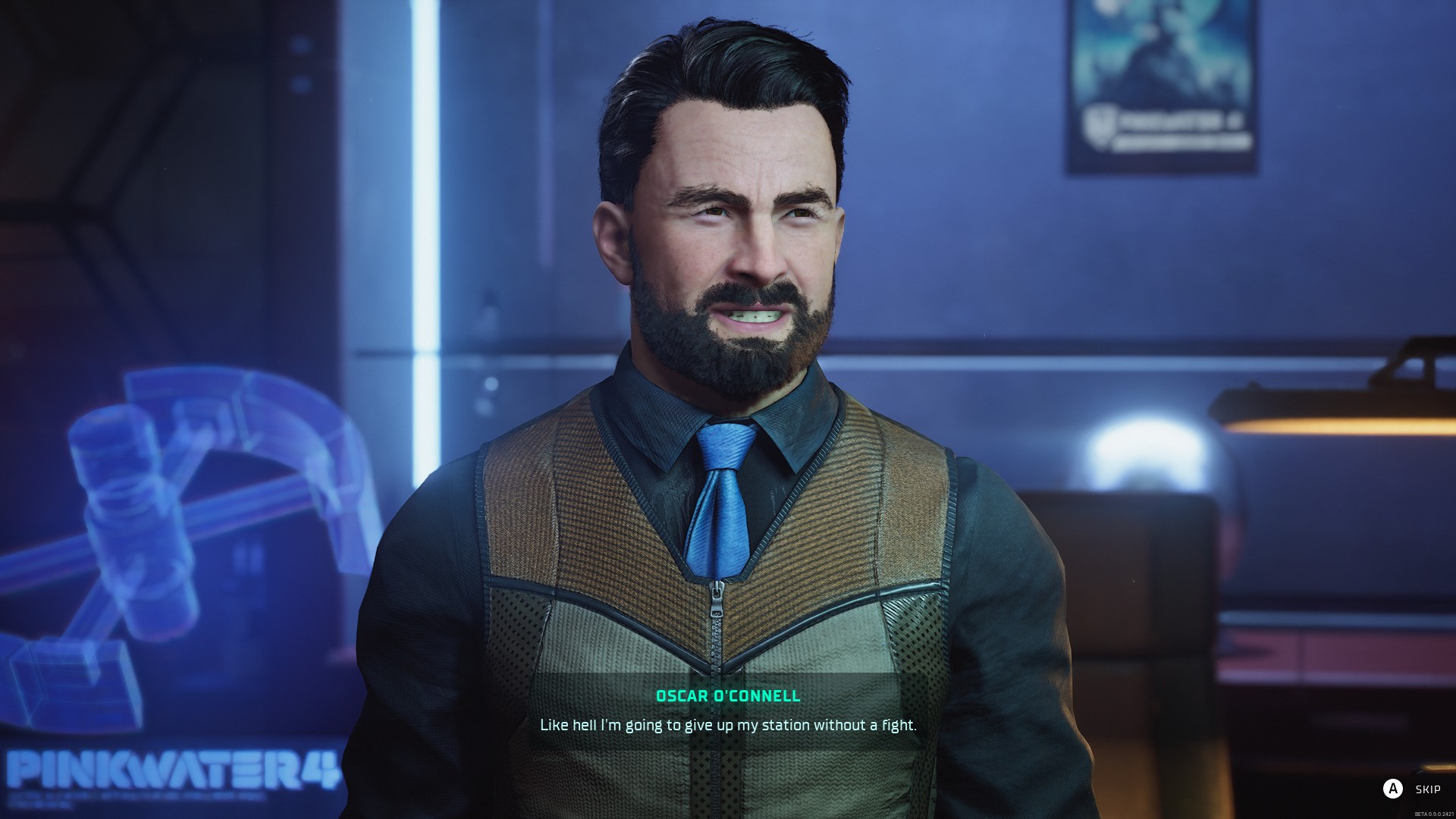 Convincing the head of the space station to aid your escape in The Expanse: Osiris Reborn.