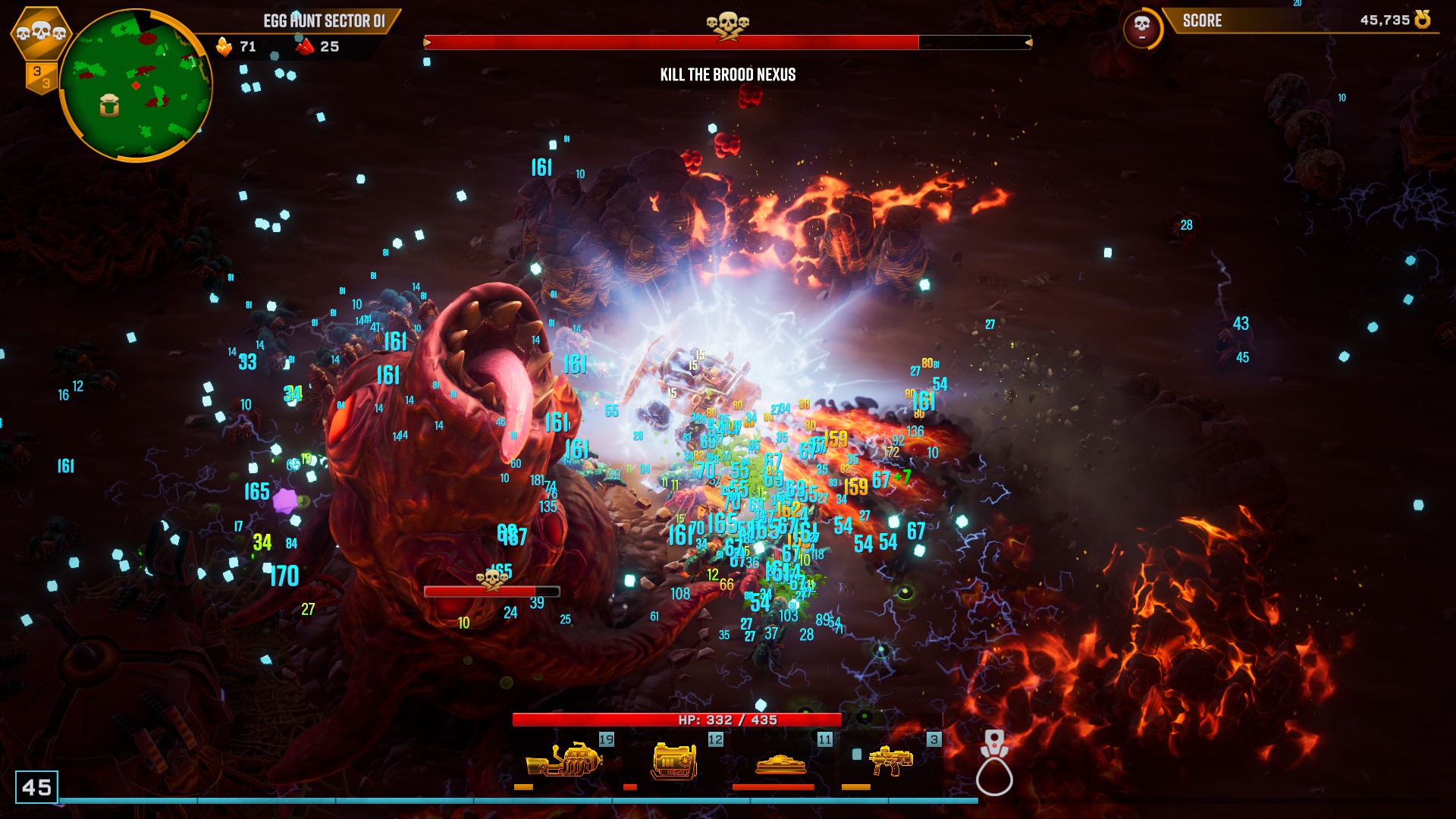 Battling the Brood Nexus boss in Deep Rock Galactic: Survivor.