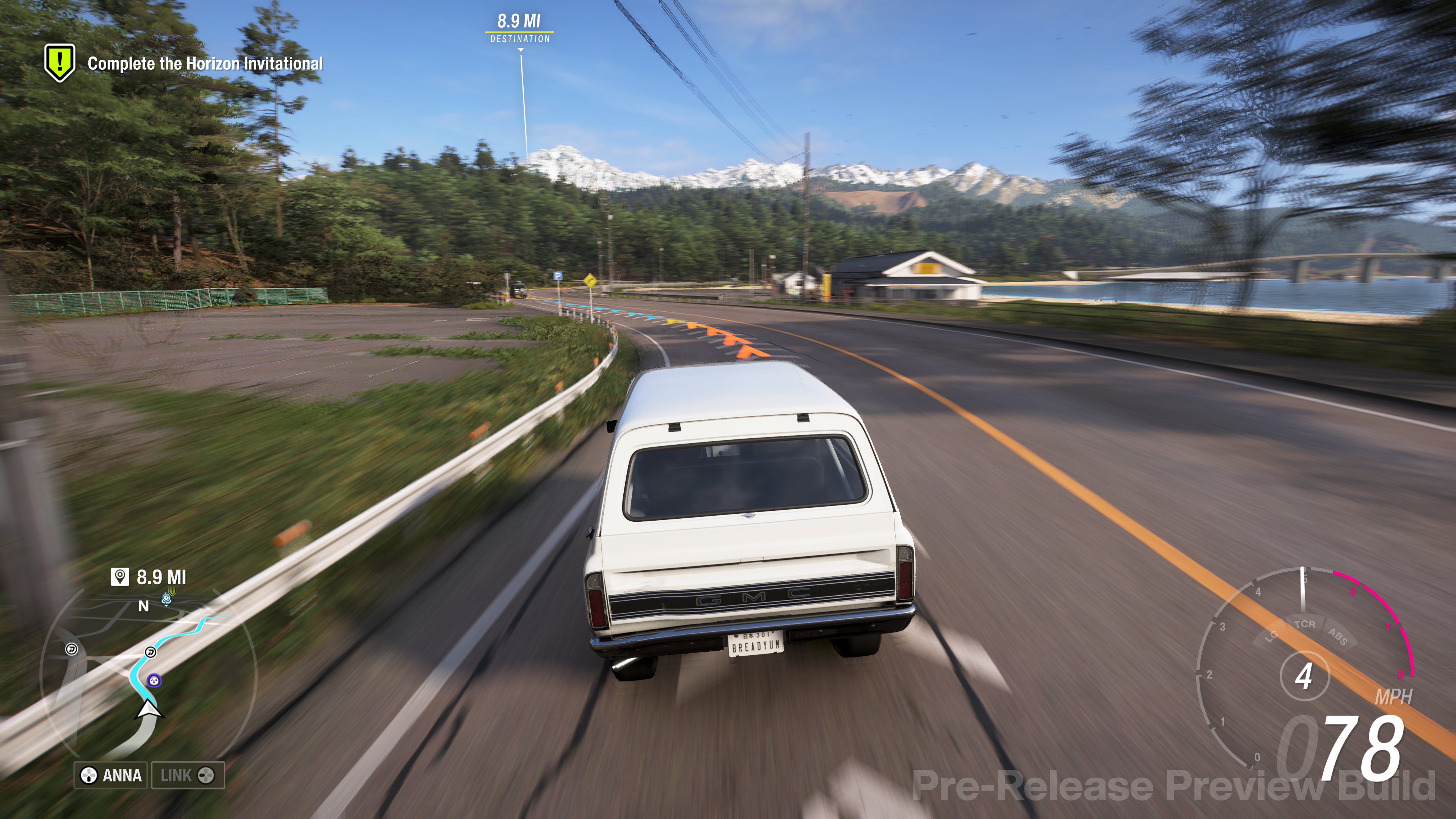 A large ute swerves on a country road