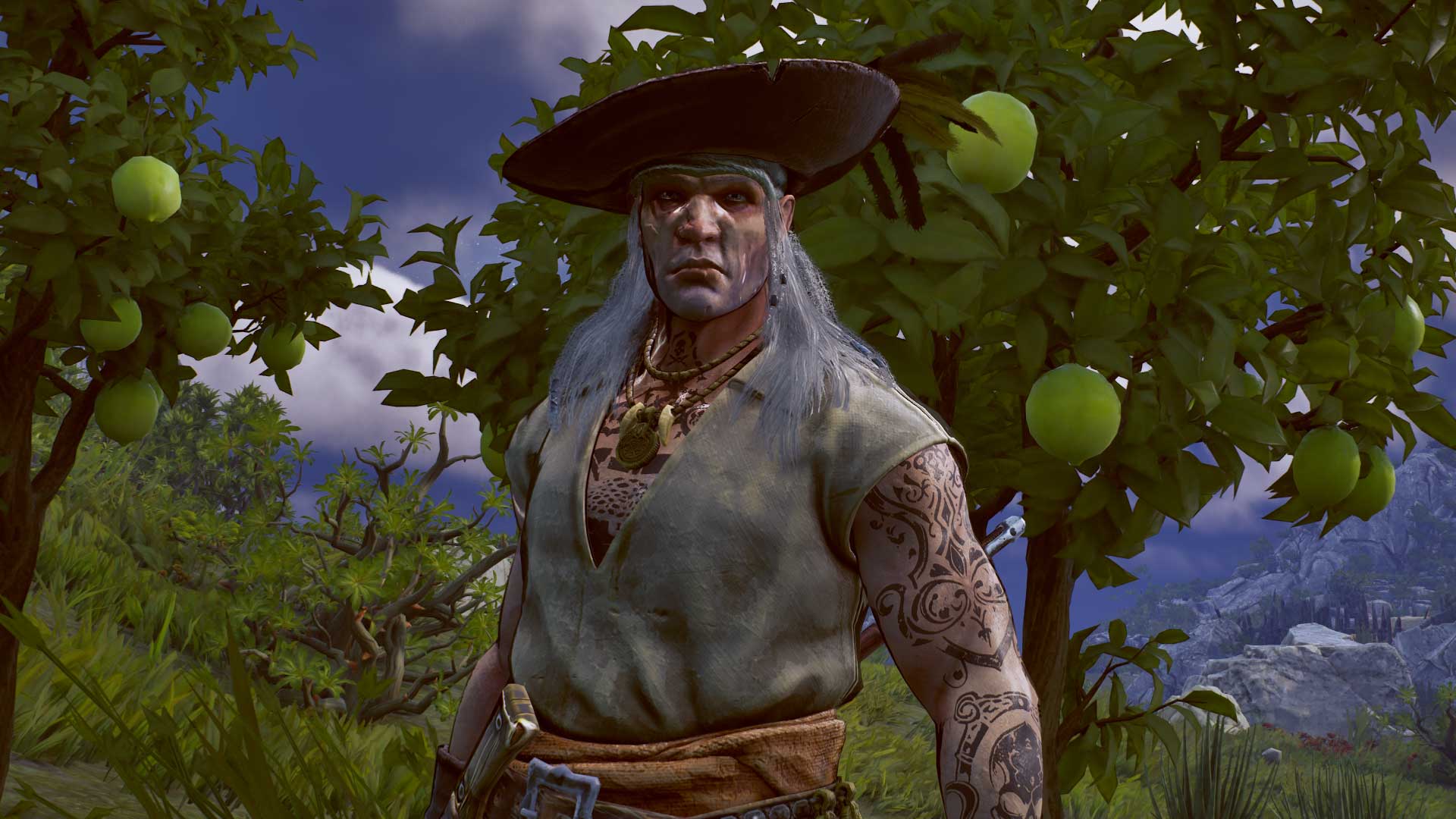 Windrose - A player's pirate standing in front of limes