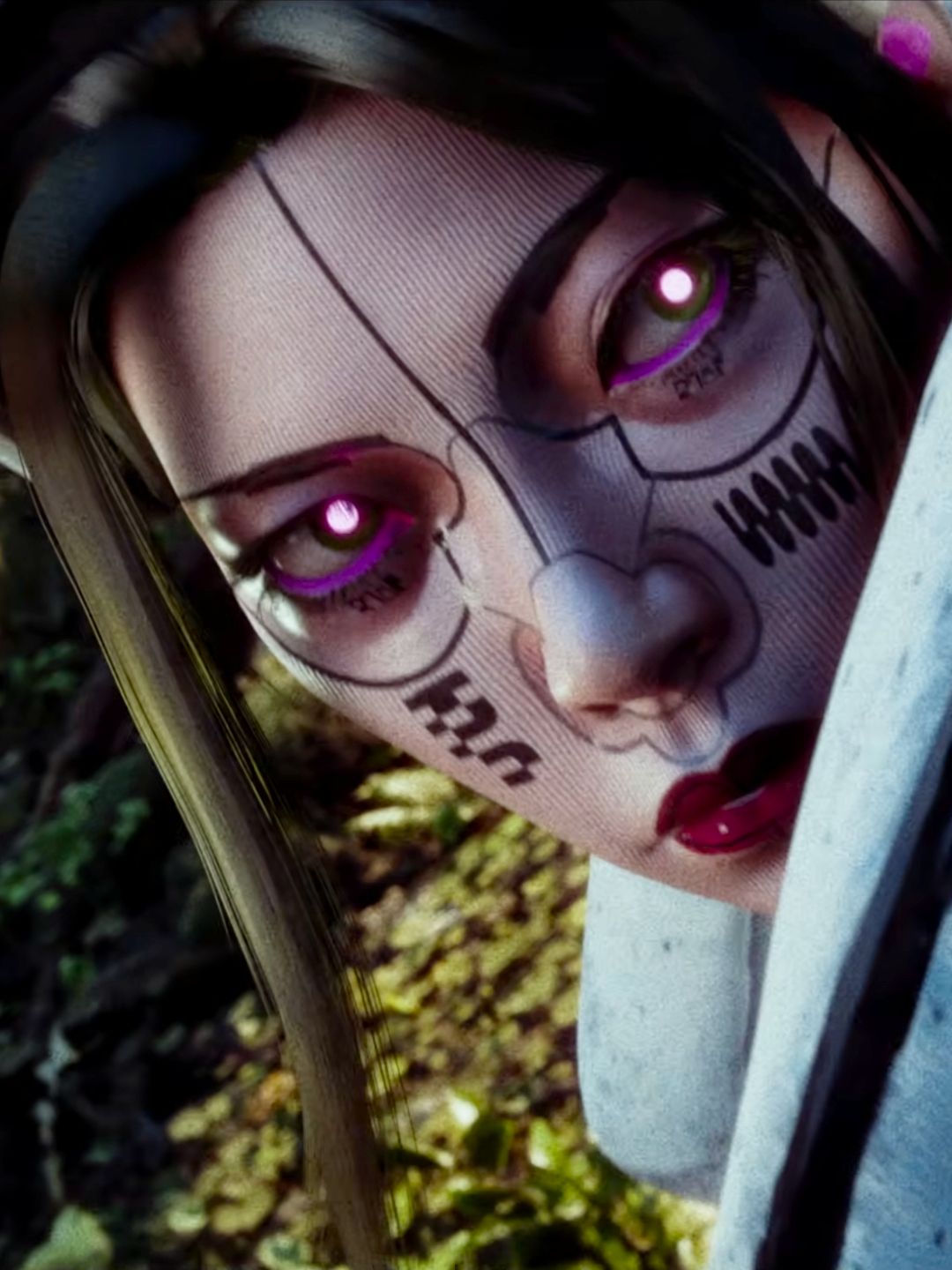 Marathon Equitable Distribution: A close-up shot of Triage looking up over their shoulder with a stunned expression.