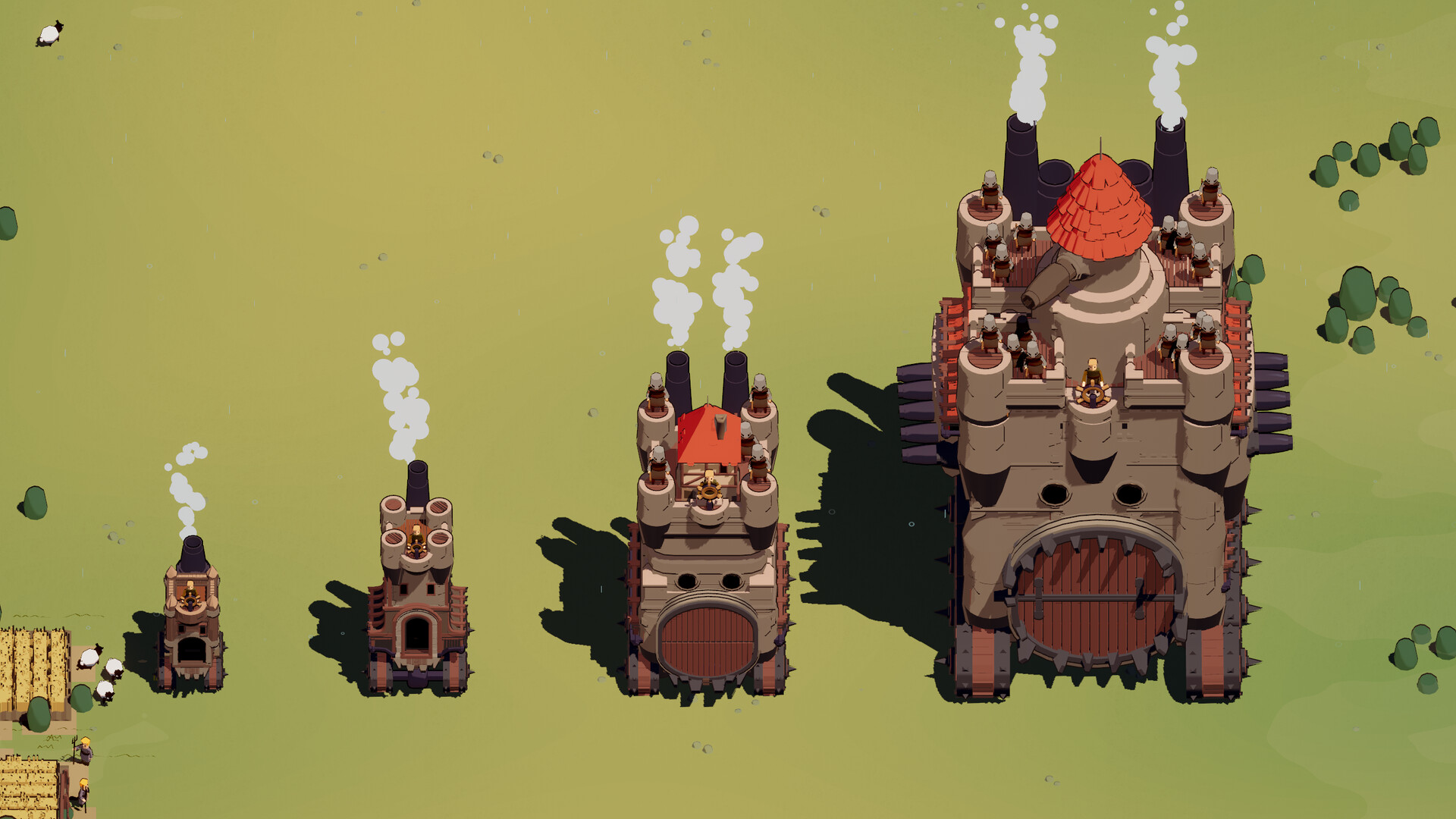 Four castles of increasing size in Wanderburg.