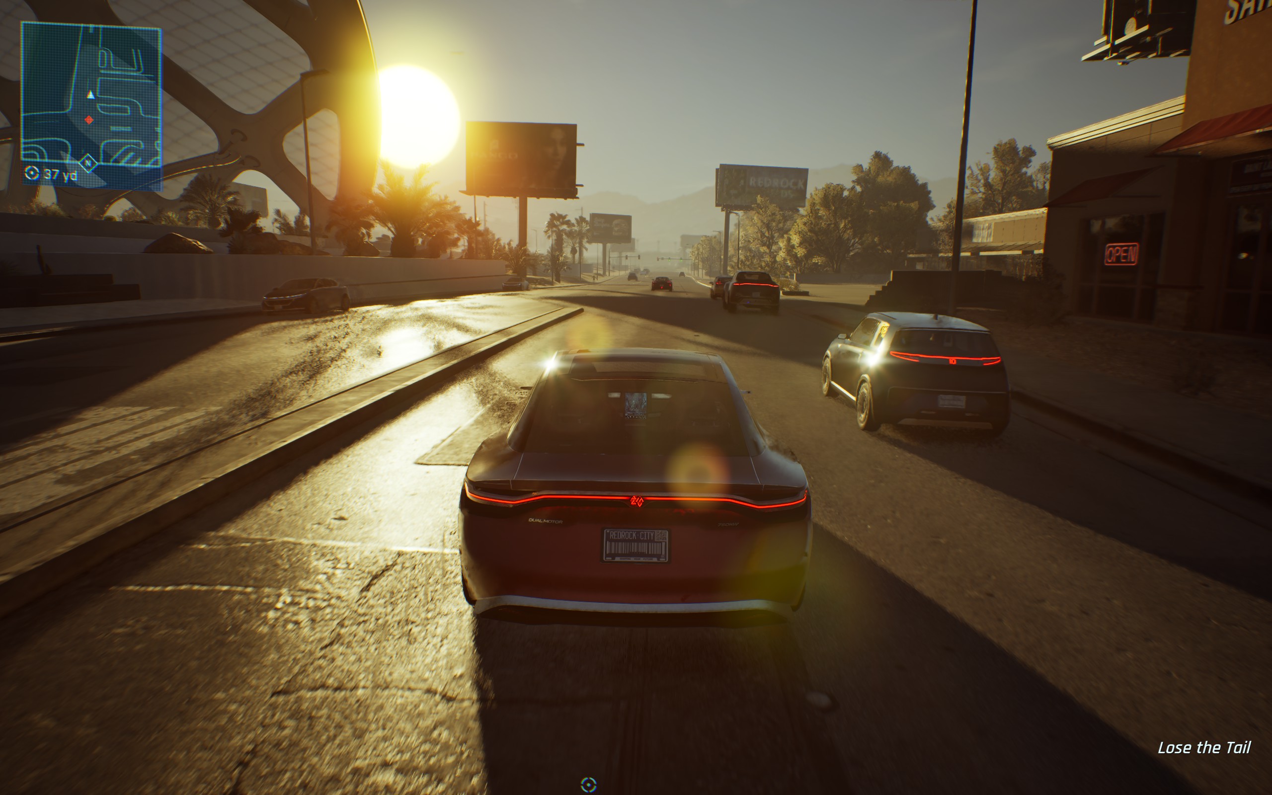 Driving into the sunset