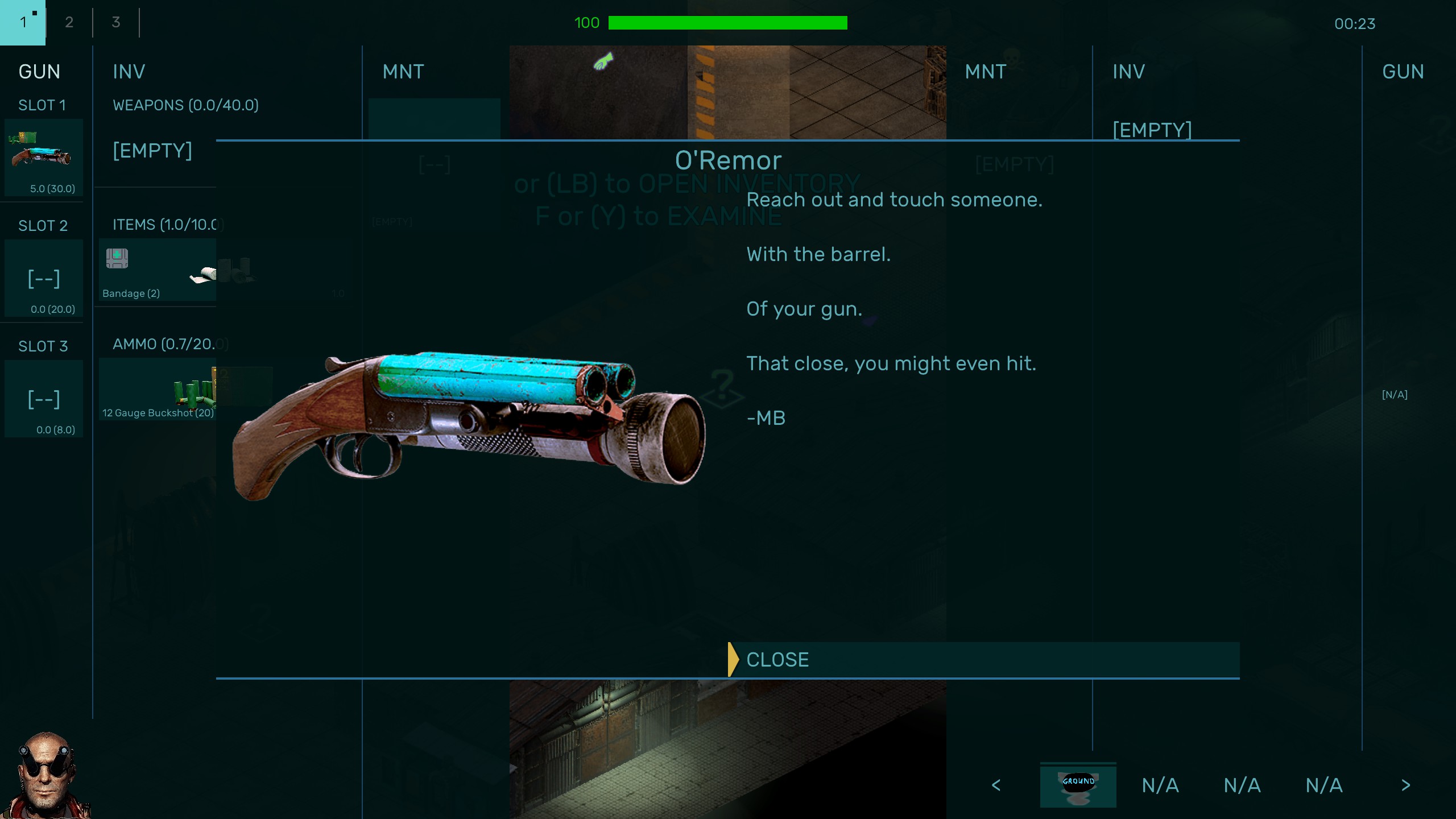Brigador Killers inventory icon double barreled shotgun with underslung attachment