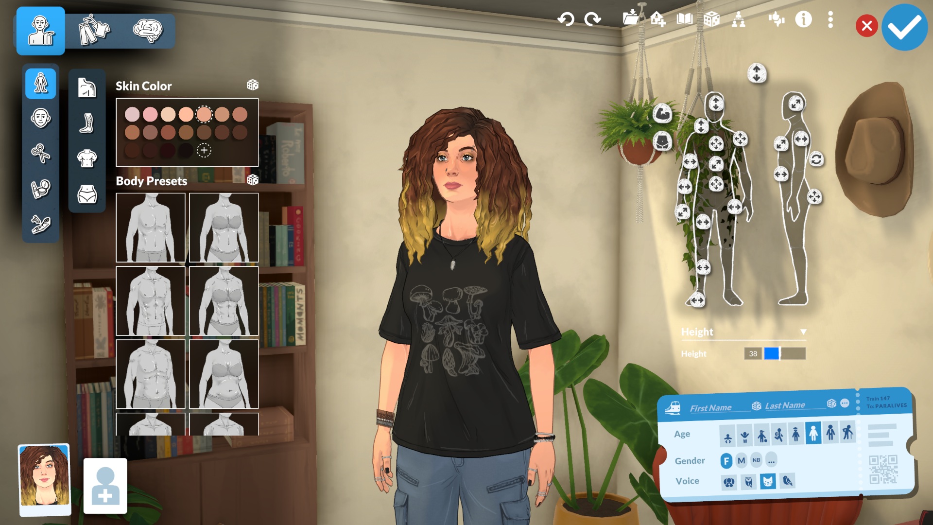 The Paralives character creator, the Paramaker.