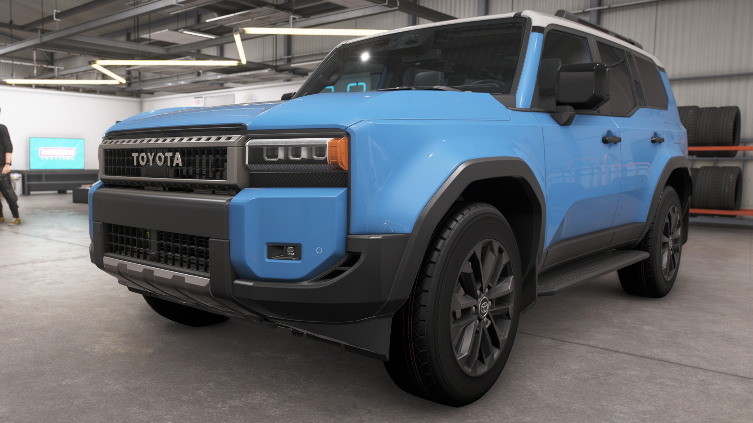Forza Horizon 6 best cars: The 2025 Toyota Land Cruiser in a player's garage.
