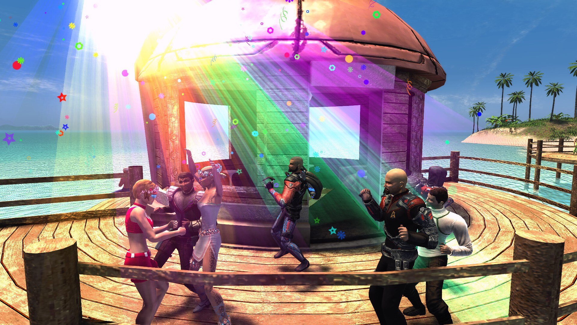 Captains dancing on Risa