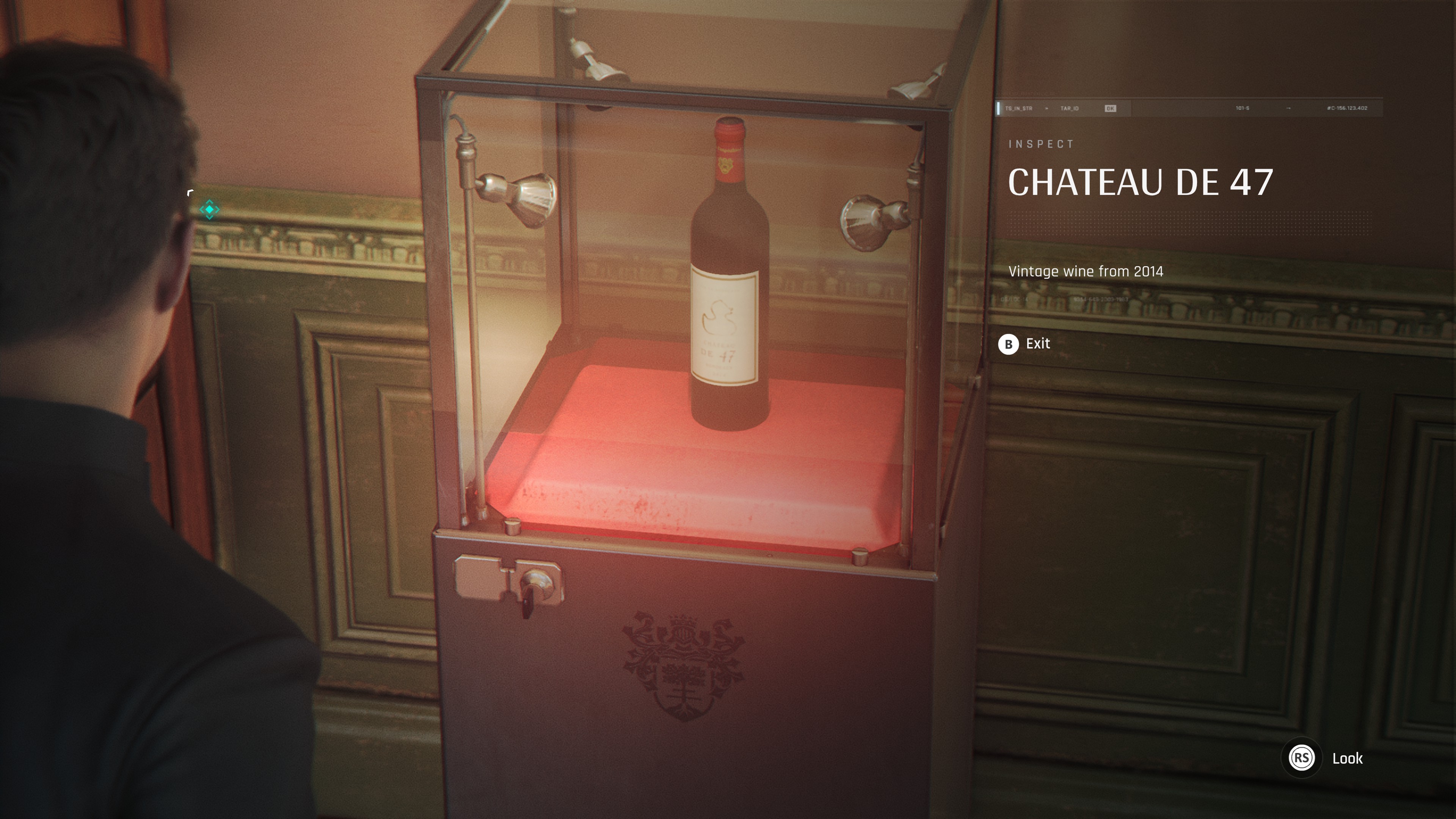 A wine bottle referencing the Hitman series.