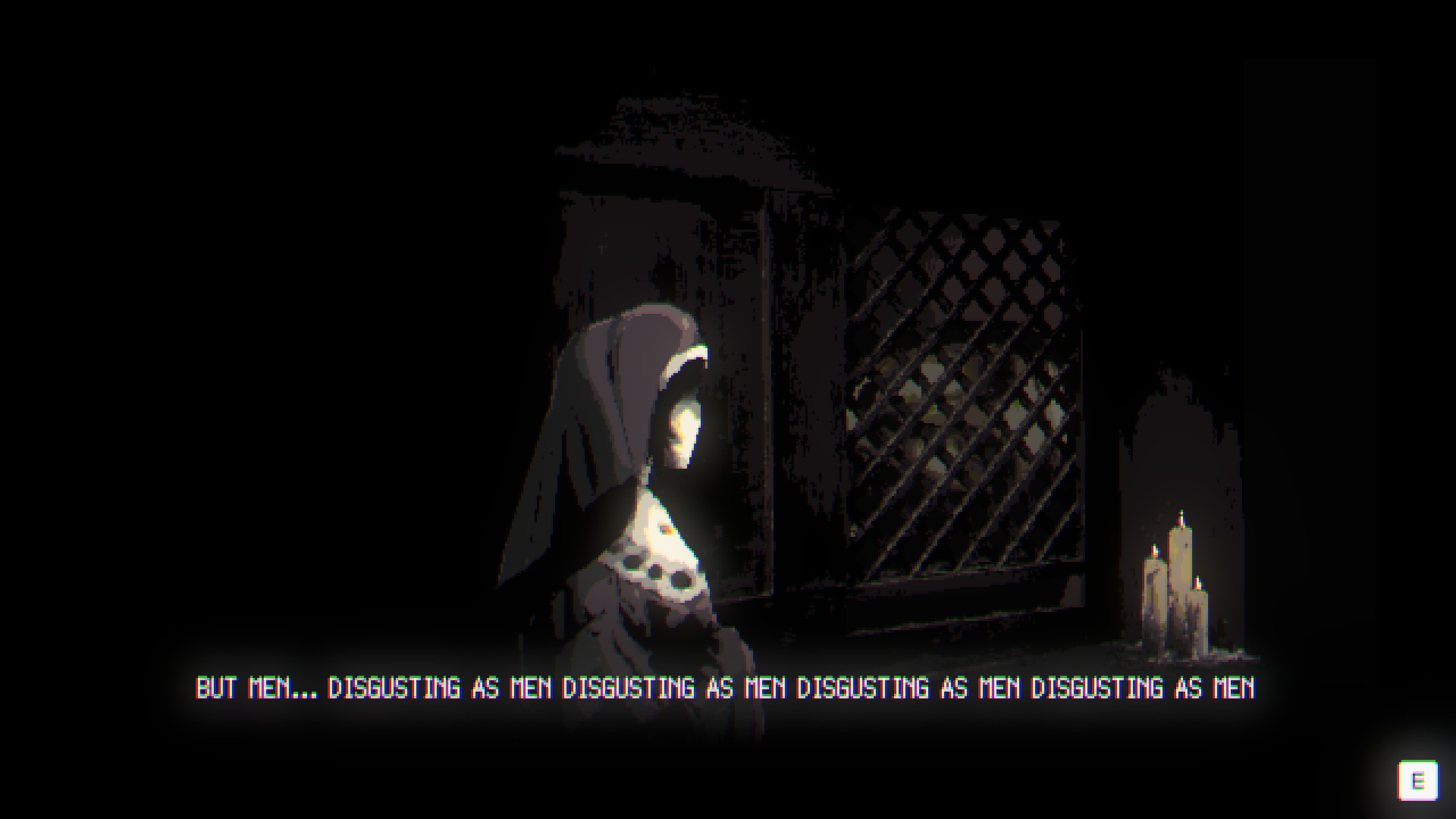 Metamorphosis dialogue with unsettling creature on other side of confessional