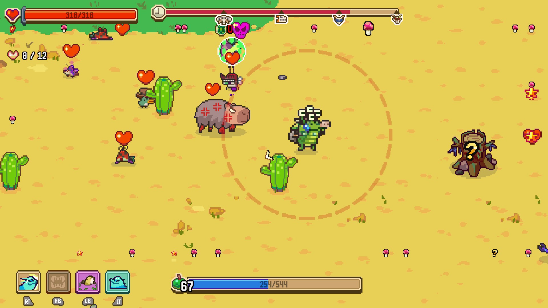 Travelling across the desert with several charmed animals in Everything is Crab.