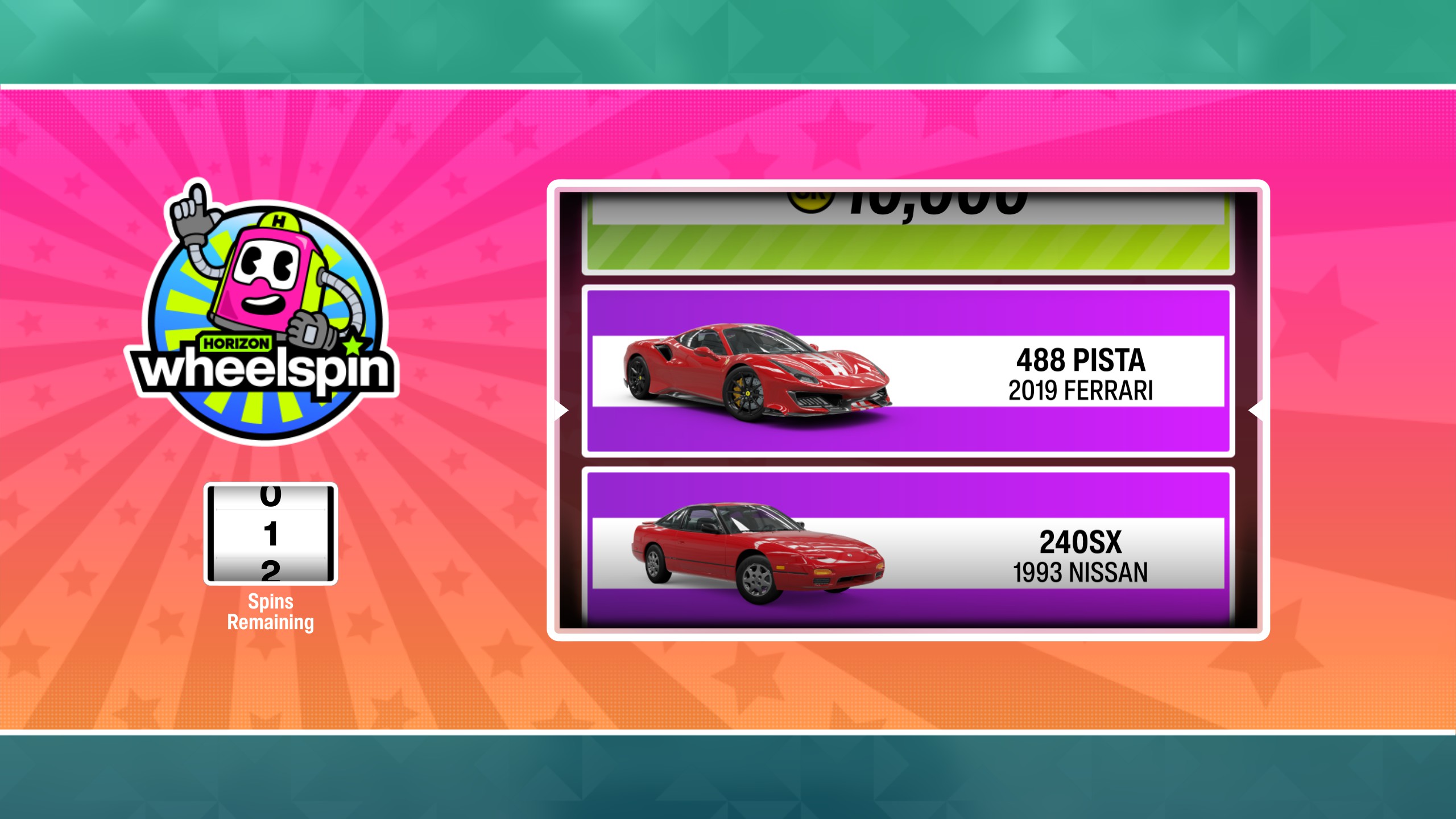 A wheelspin lands on a new Ferrari.
