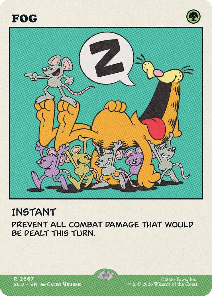 Garfield on a Magic: The Gathering card