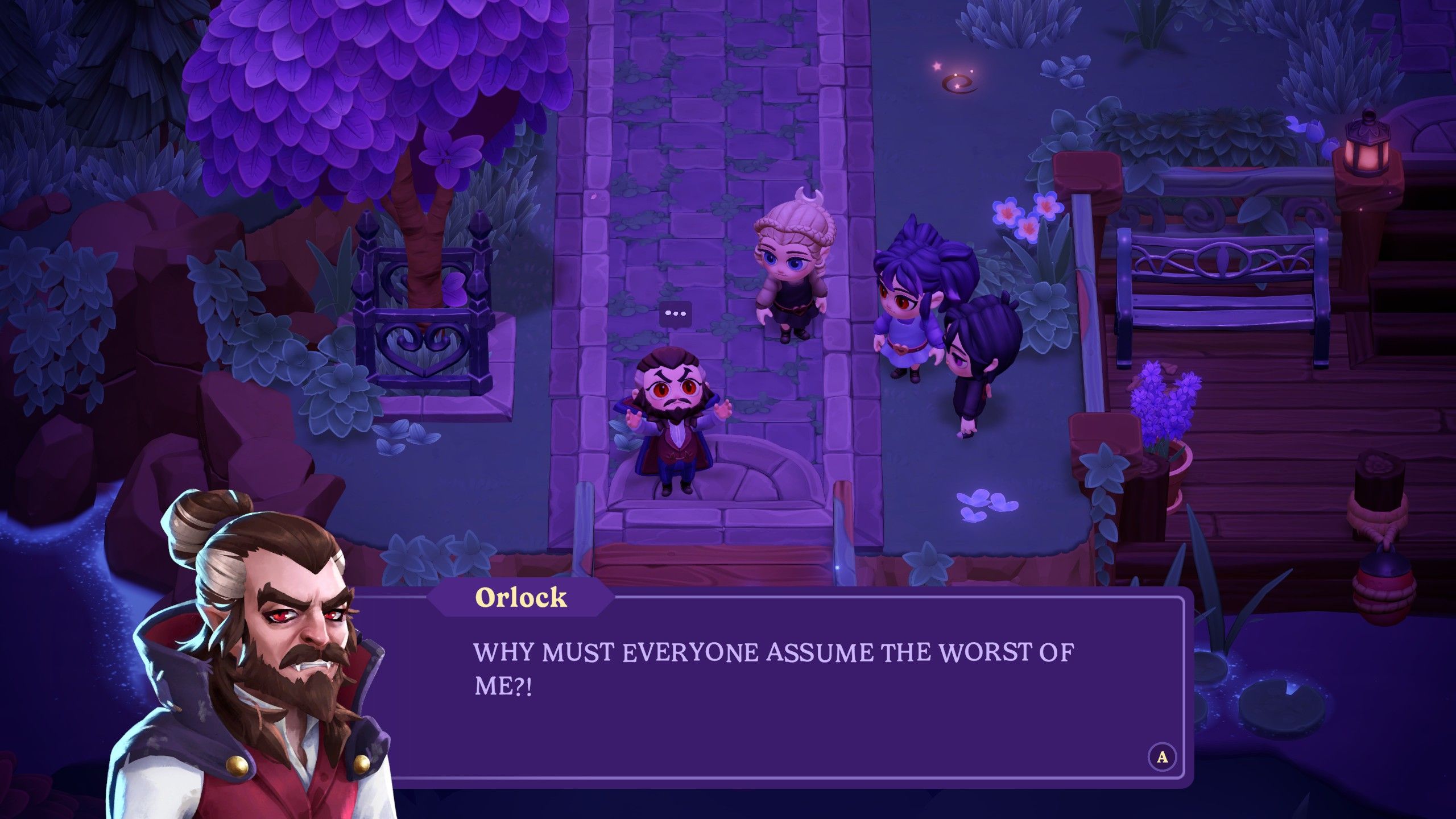 Moonlight Peaks - Orlock yells "Why must everyone assume the worst of me?!"