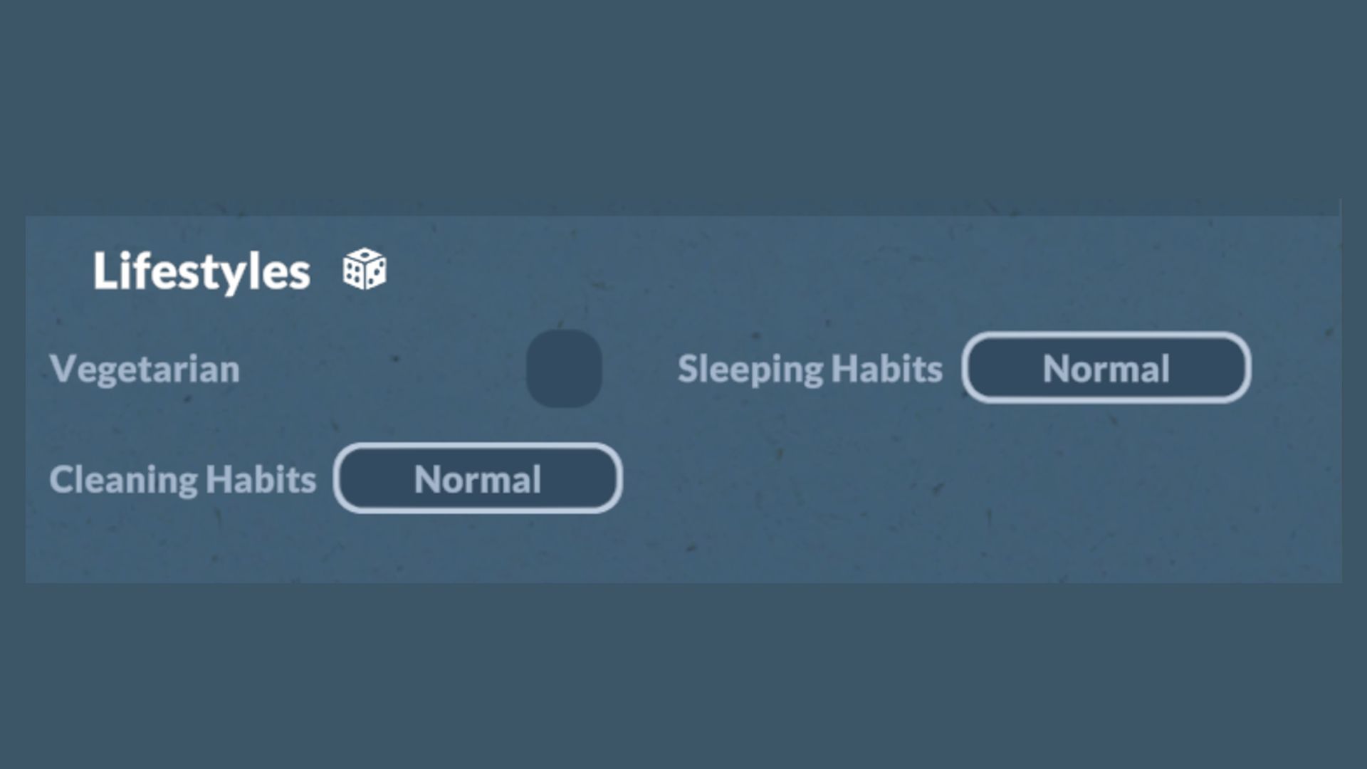 Vegetarian toggle in Paralives