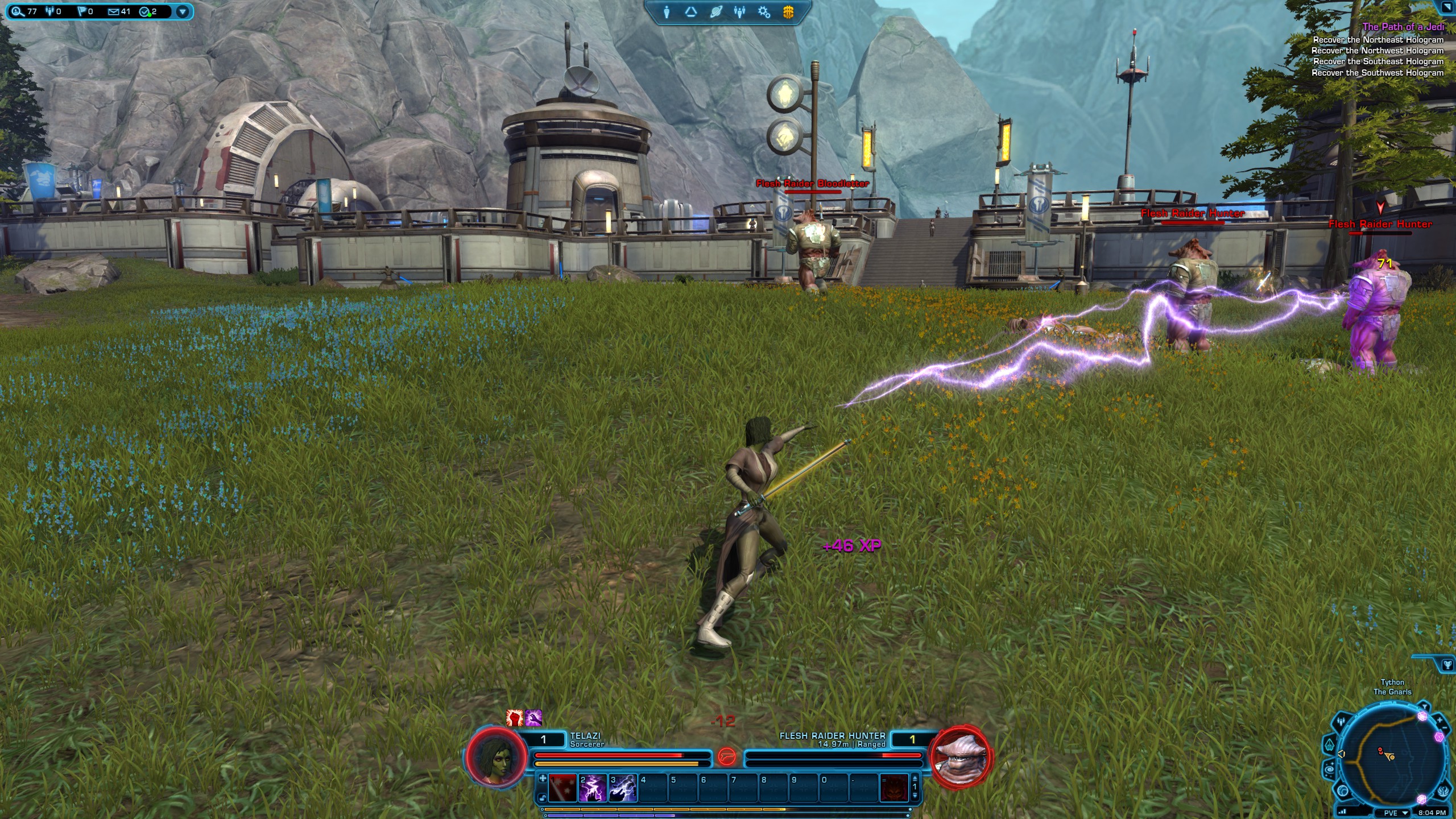 Killing flesh raiders with force lightning