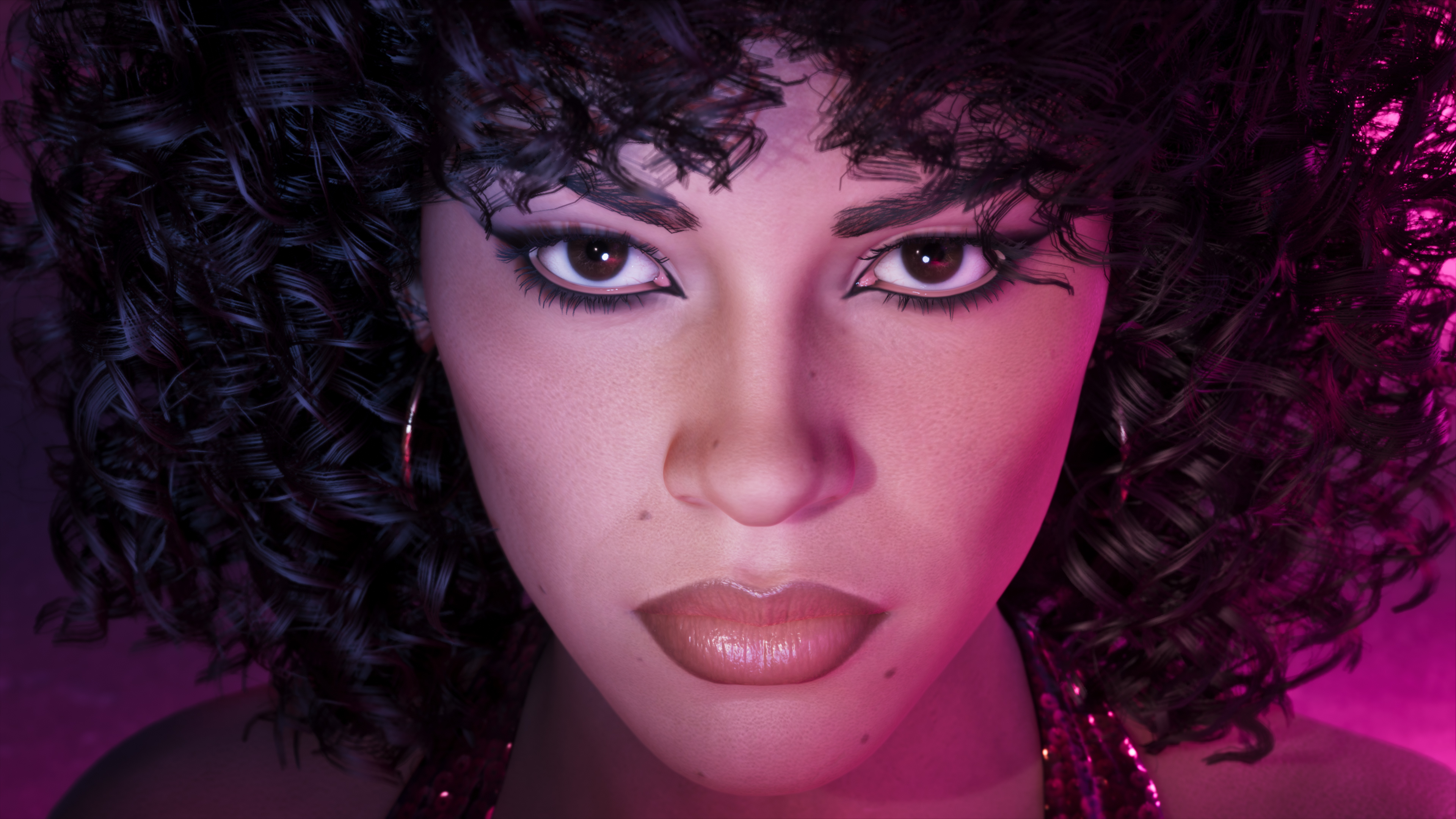 Close up of Lucia's face.