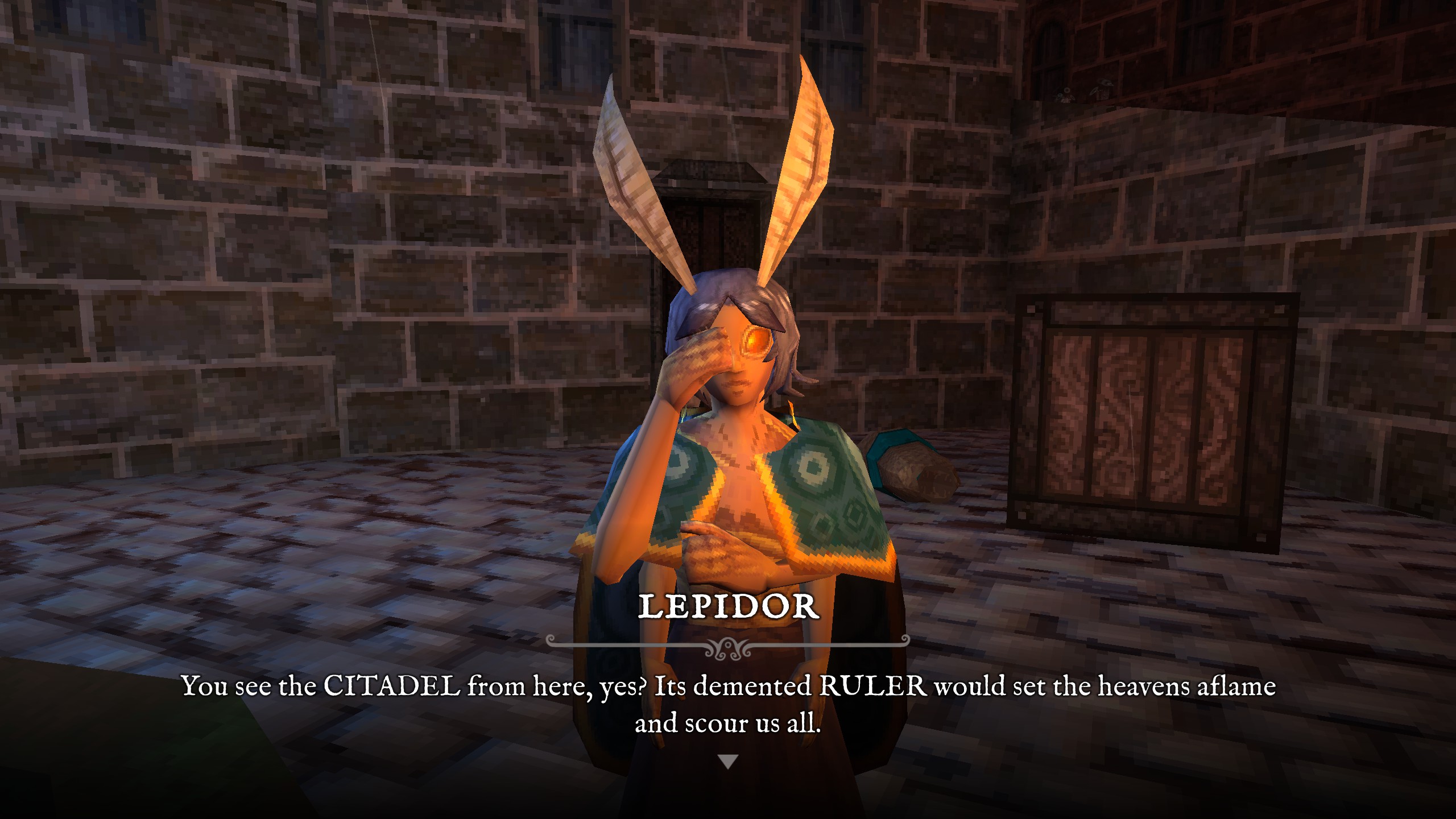 Hark the Ghoul screenshot showing moth lady talking about quest