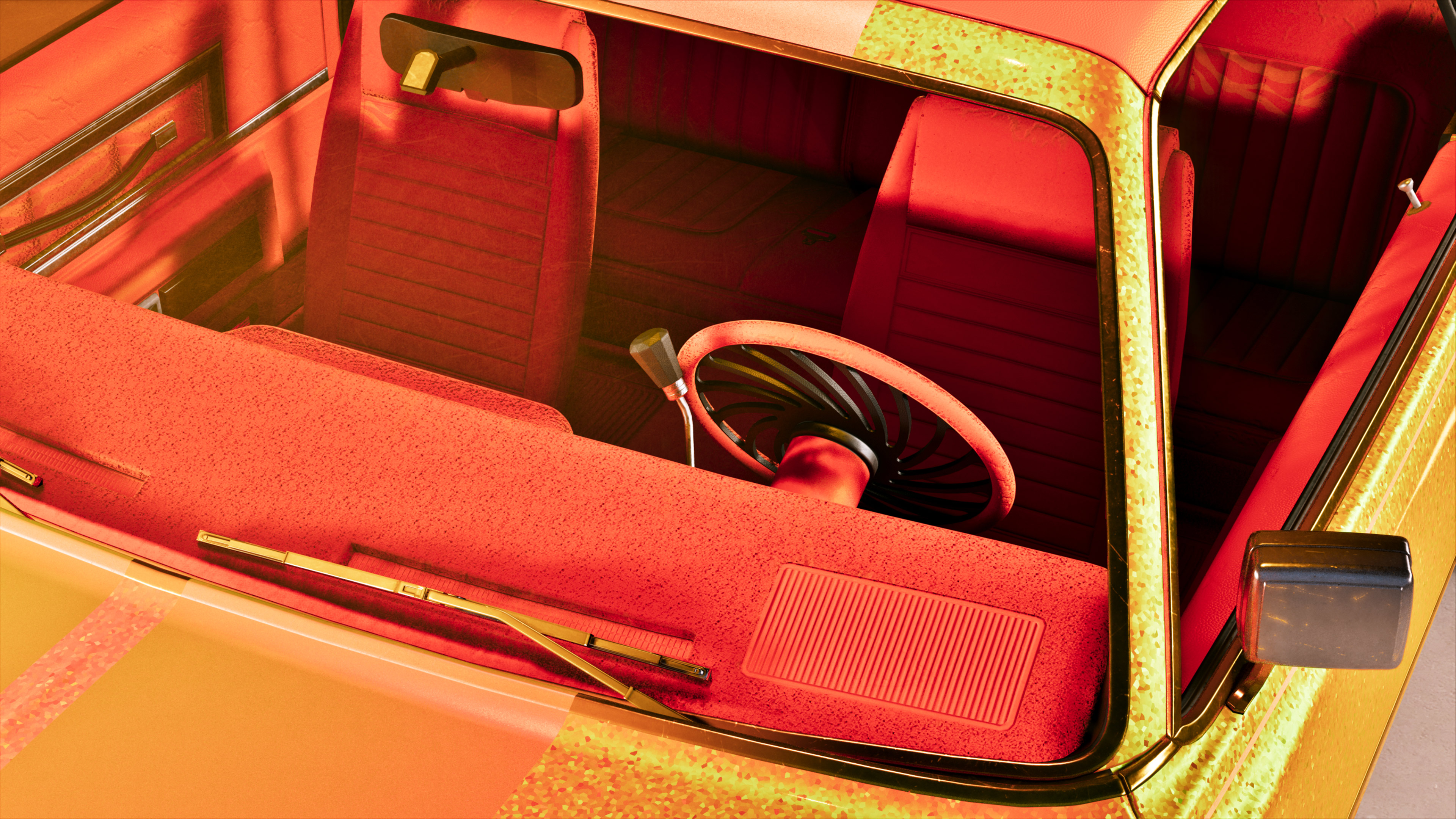 Blinged out car interior.