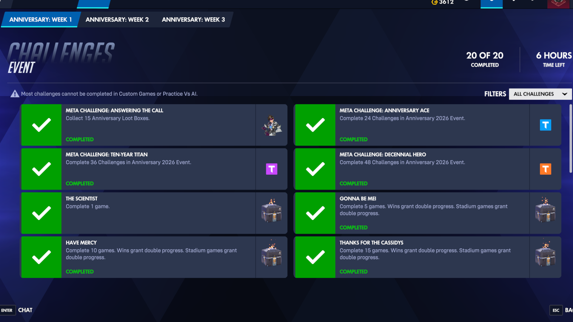 Overwatch anniversary challenges