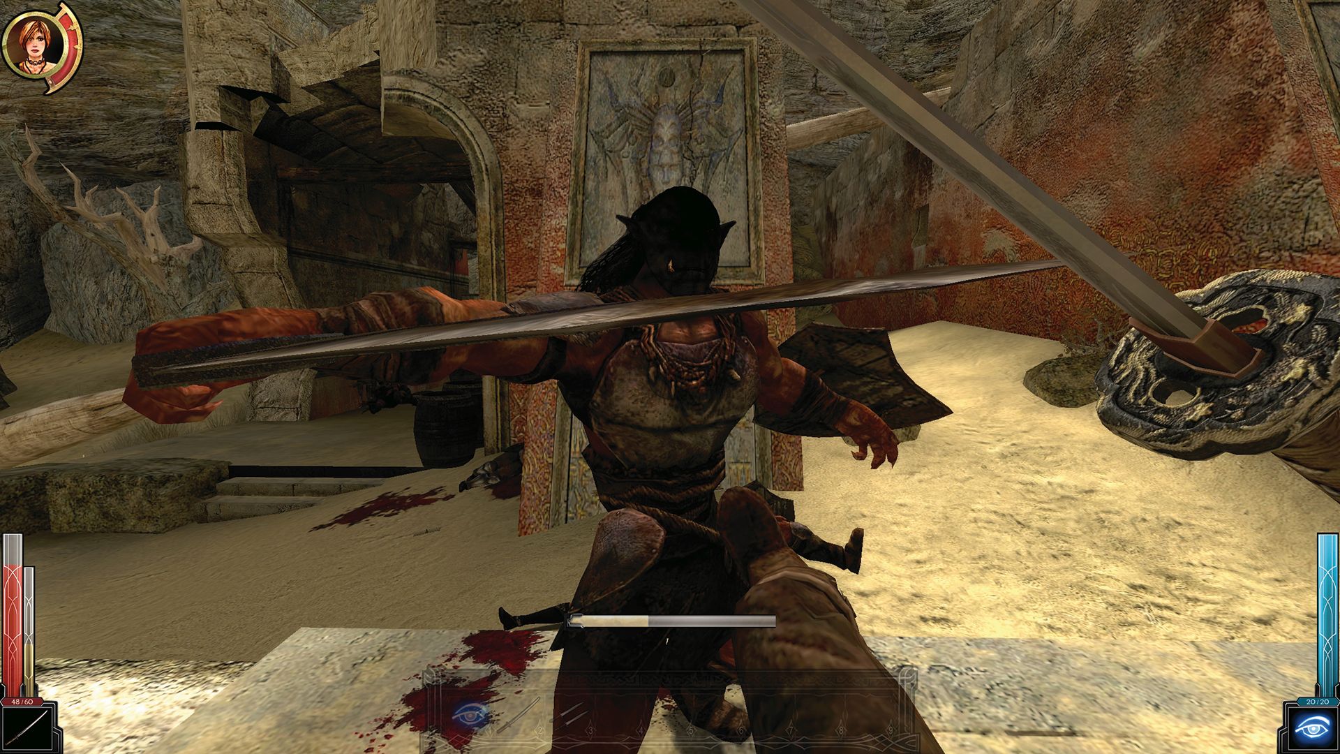 Dark Messiah dueling an orc