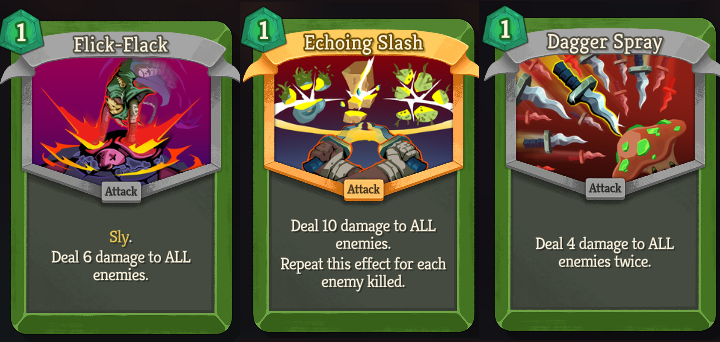 Flick-Flack, Echoing Slash, Dagger Spray