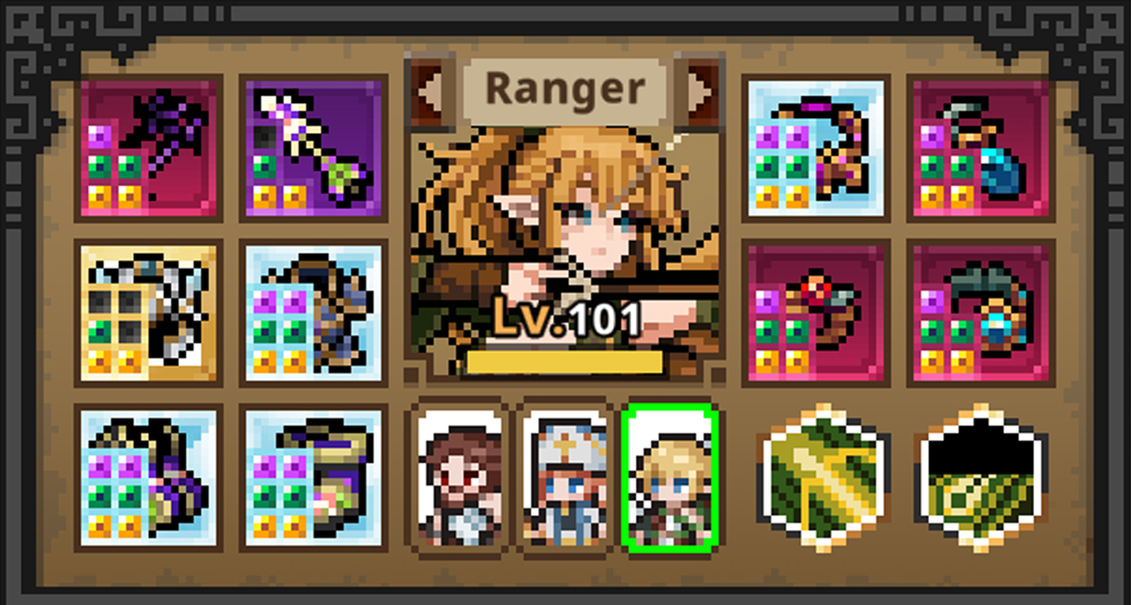 Task Bar Hero - The Ranger's equipment window
