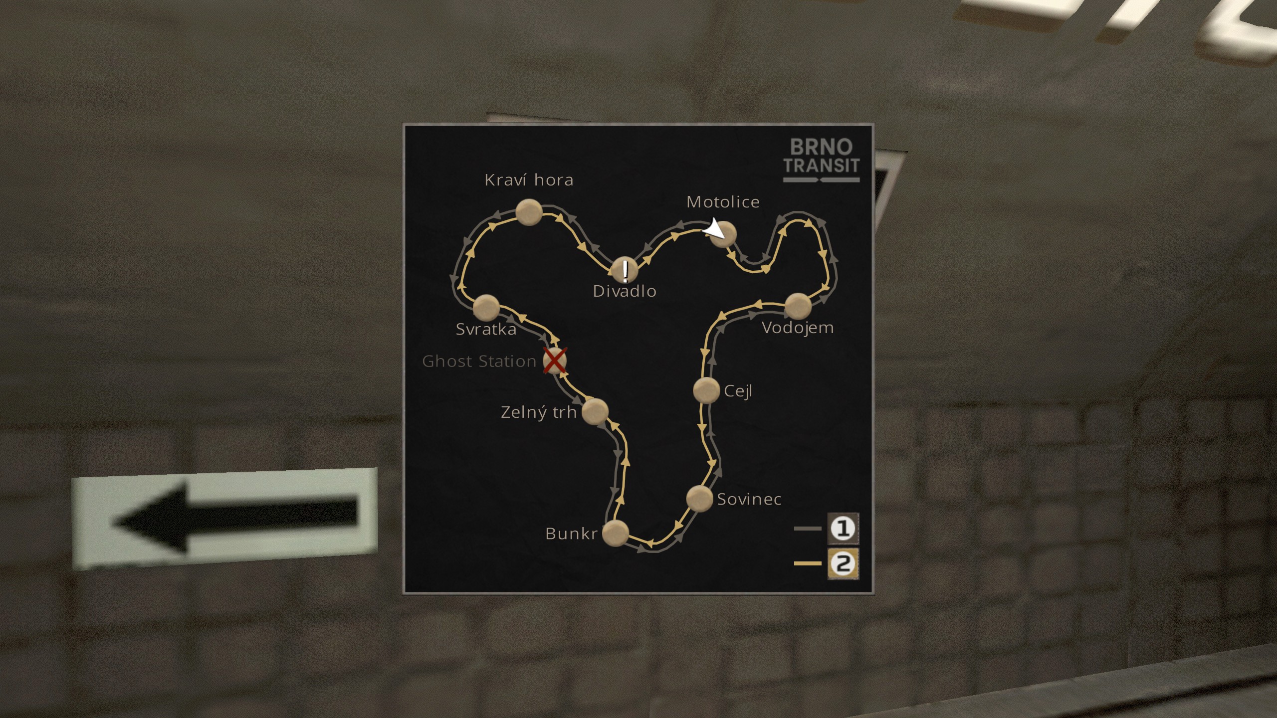 Brno Transit view of subway map