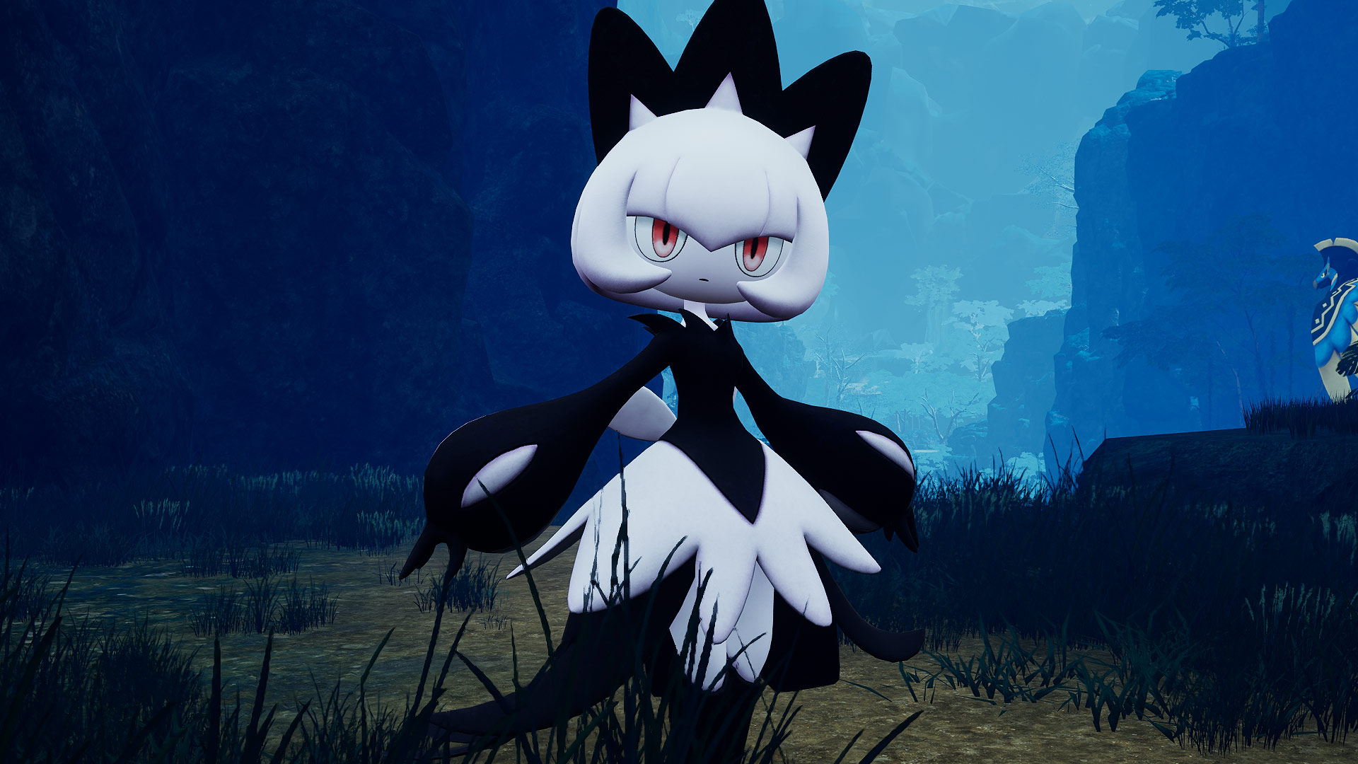 Palworld - Solenne, a black and white flower pal