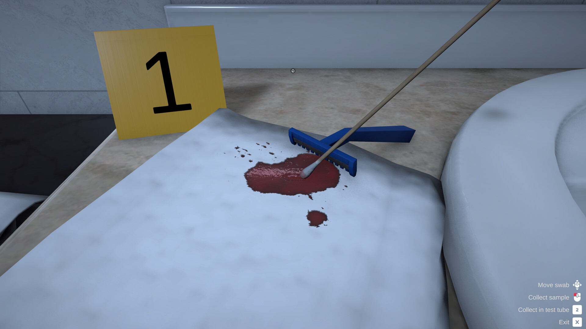 dipping a Q-tip in blood