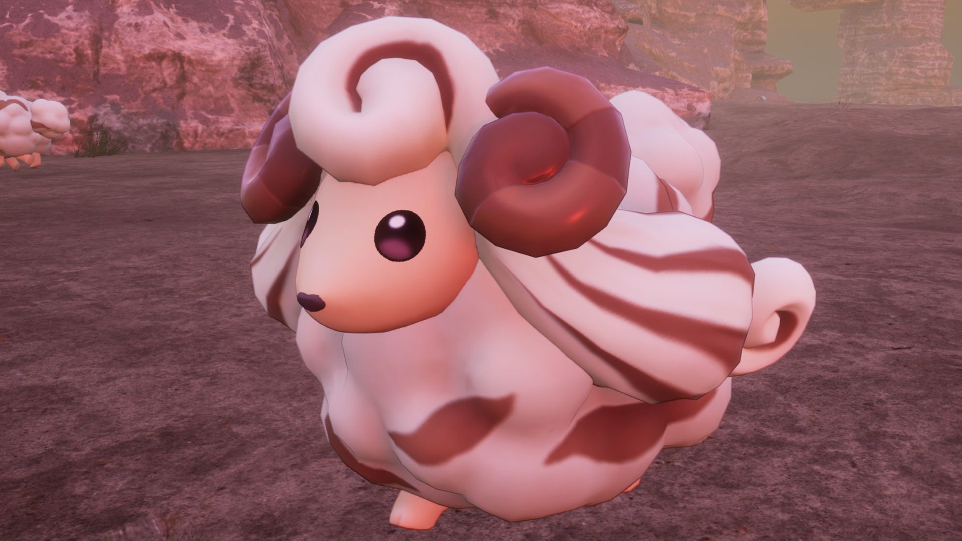Palworld - Woolipop Terra, a white and brown sheep-like pal
