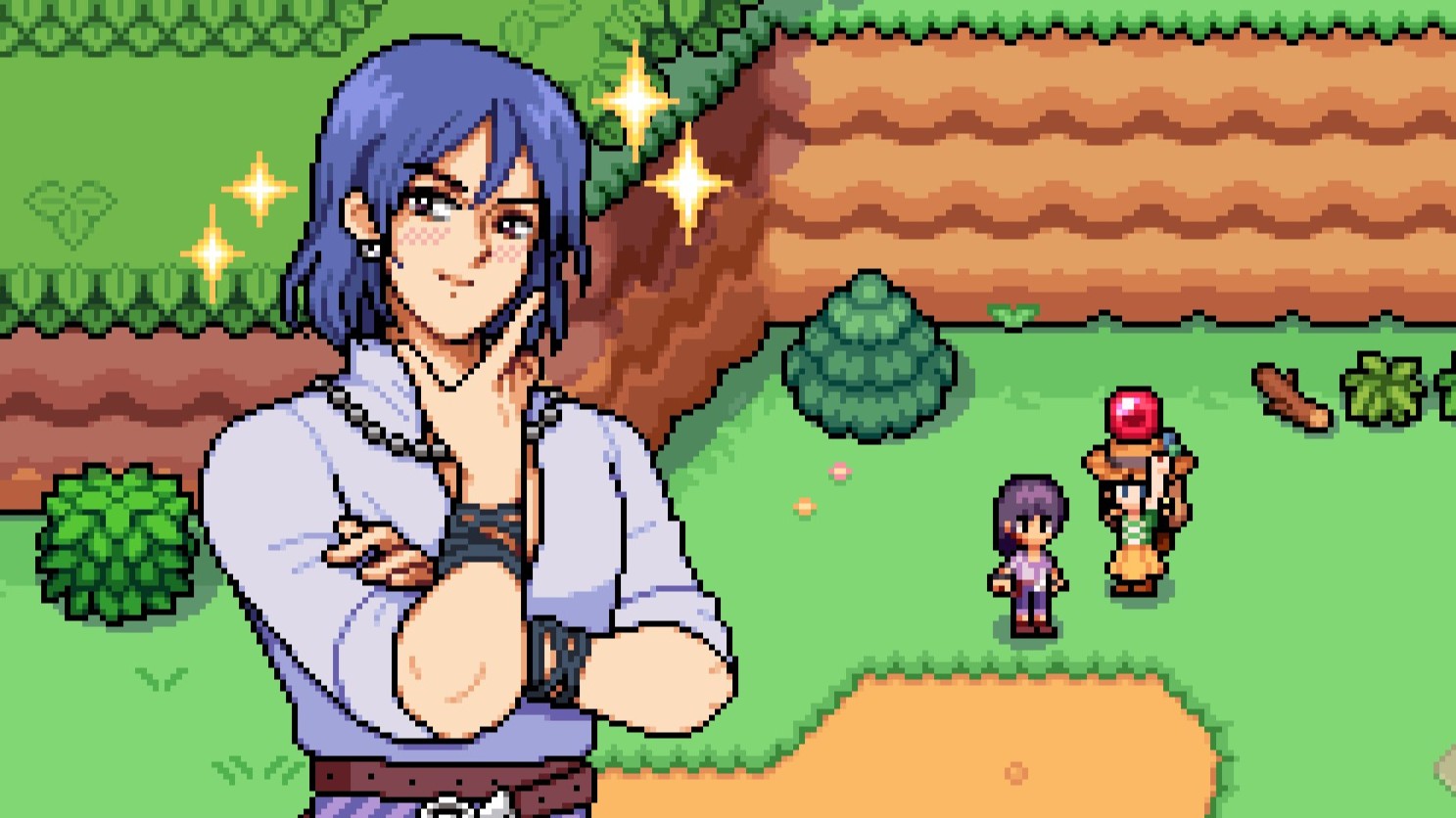 Fields of Mistria - Balor looks excited to receive a ruby as a gift