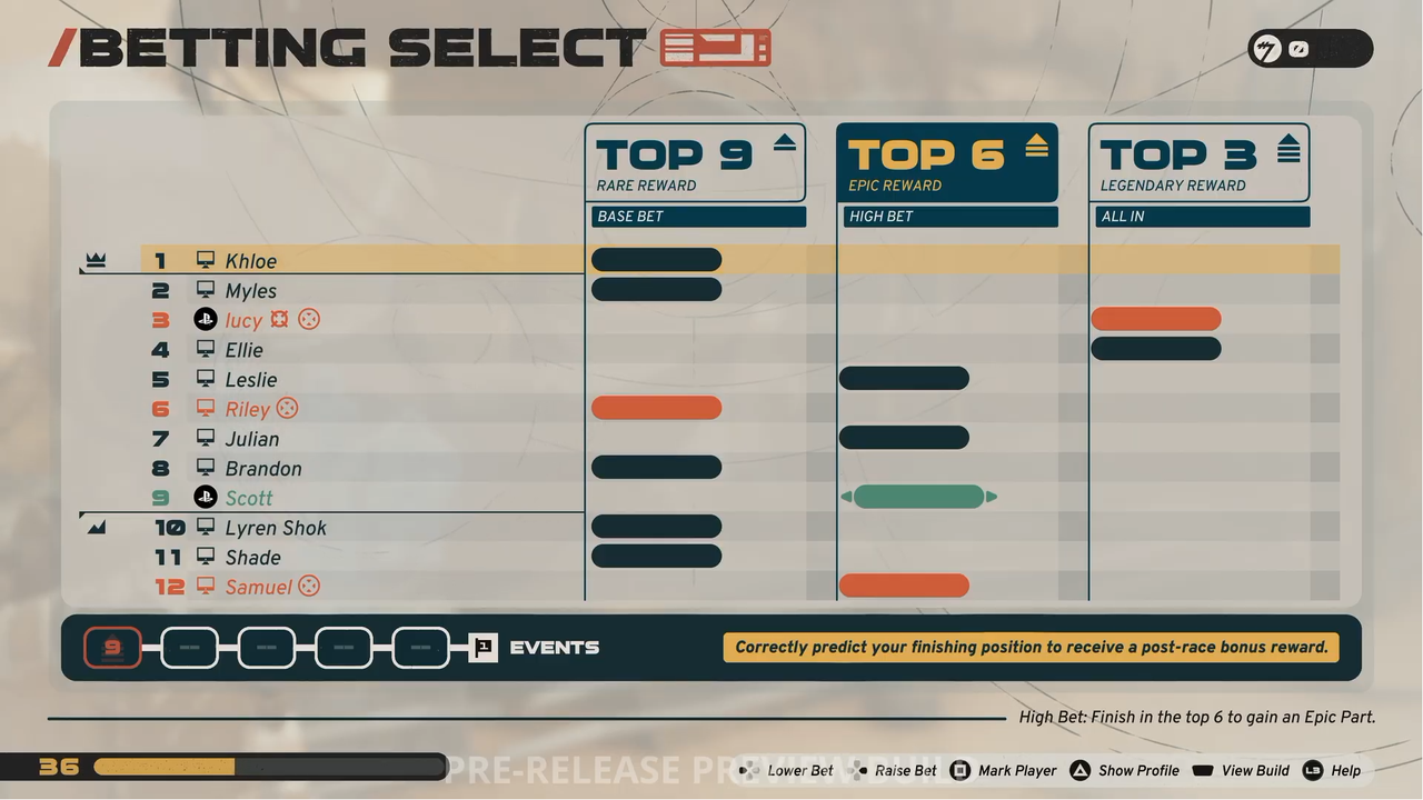 Images from supplied b-roll of Star Wars: Galactic Racer, showing the race betting and character selection screens.