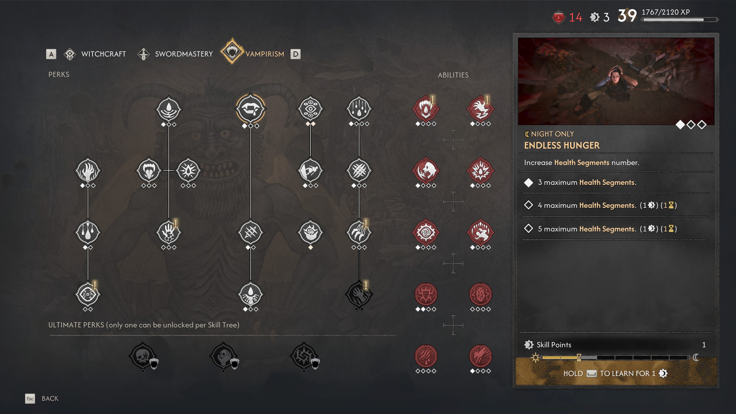 Blood of Dawnwalker tips - Vampire health