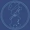 A navy blue image with circular geometric shapes.