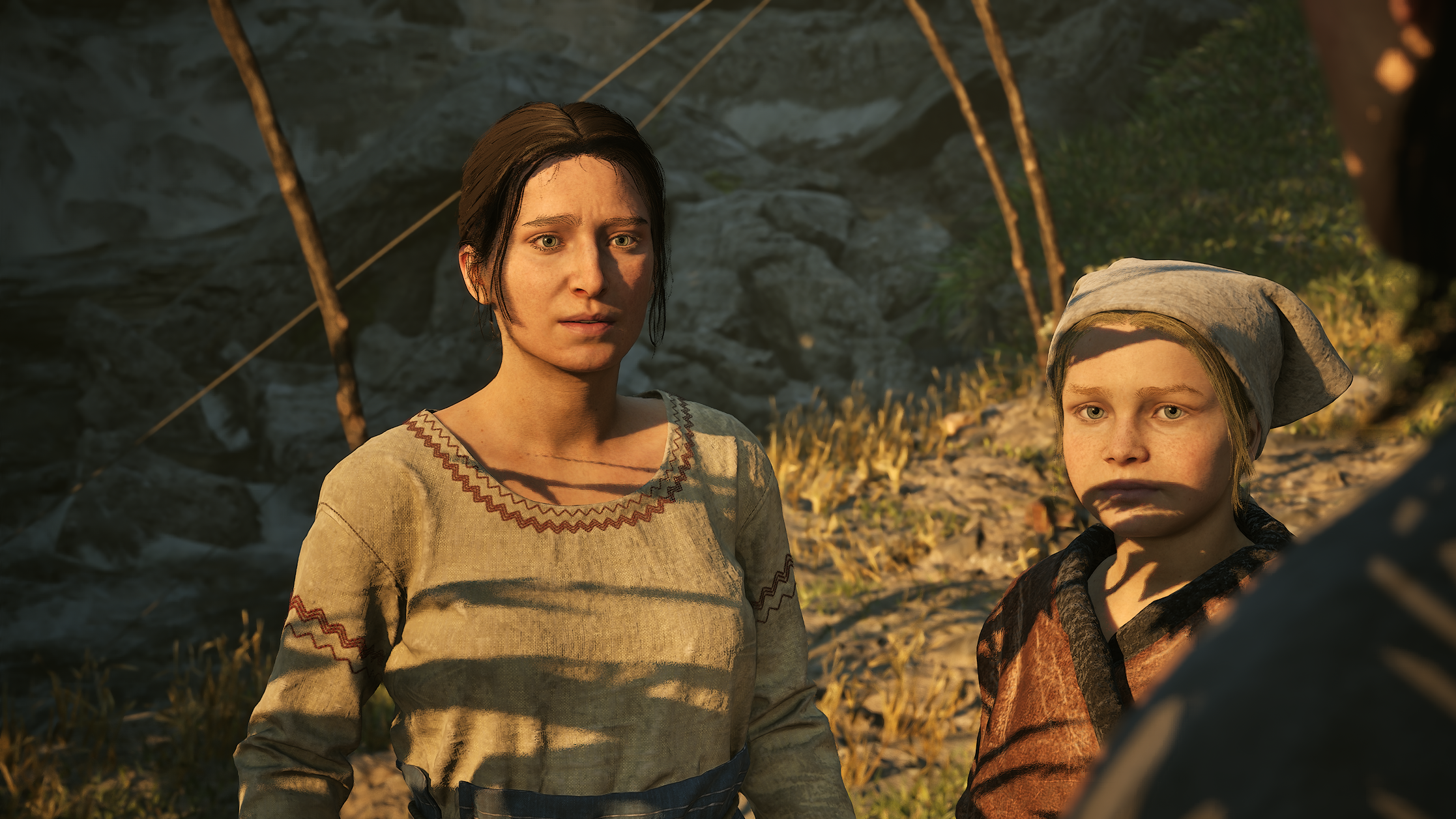 The Blood of Dawnwalker - Yanna and Lunka with fishing poles in the morning