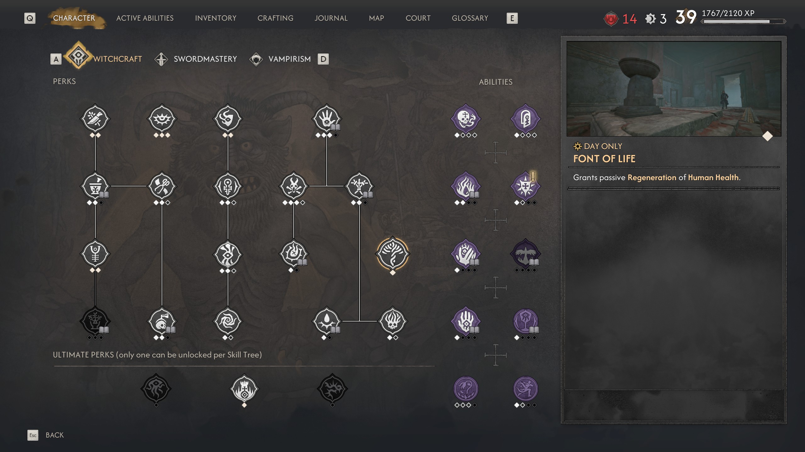 Blood of Dawnwalker Anca Font choice - Passive skill